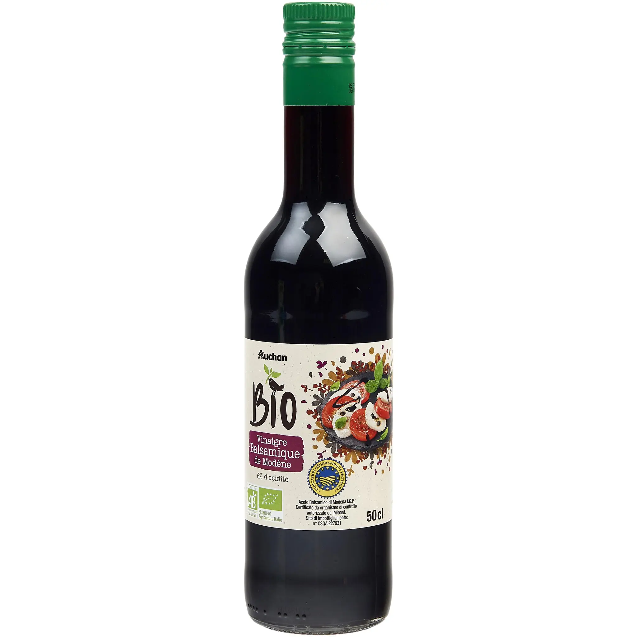 AUCHAN BIO Vinaigre balsamique de Modène 6% d'acidité