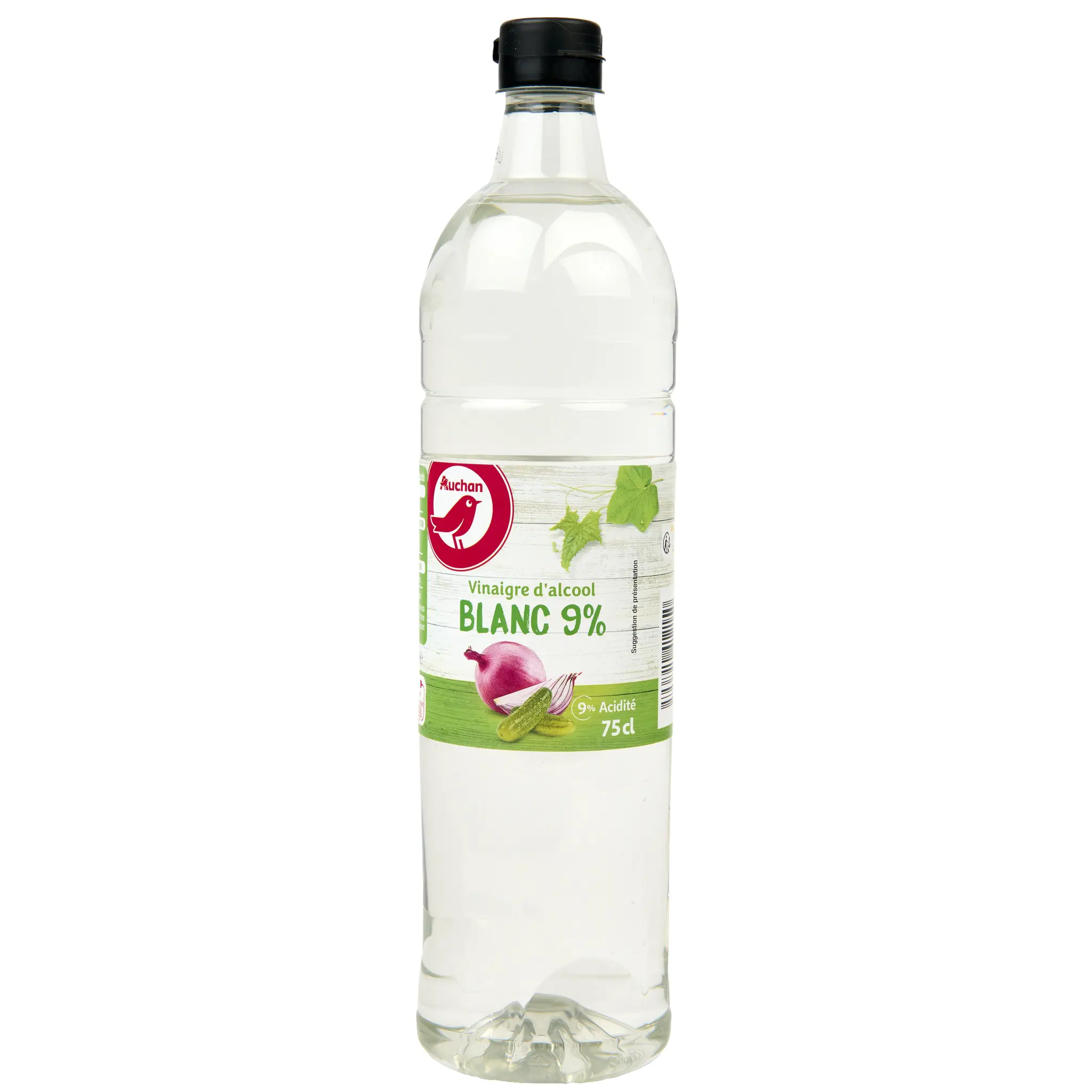 AUCHAN Vinaigre d'alcool blanc 9% d'acidité