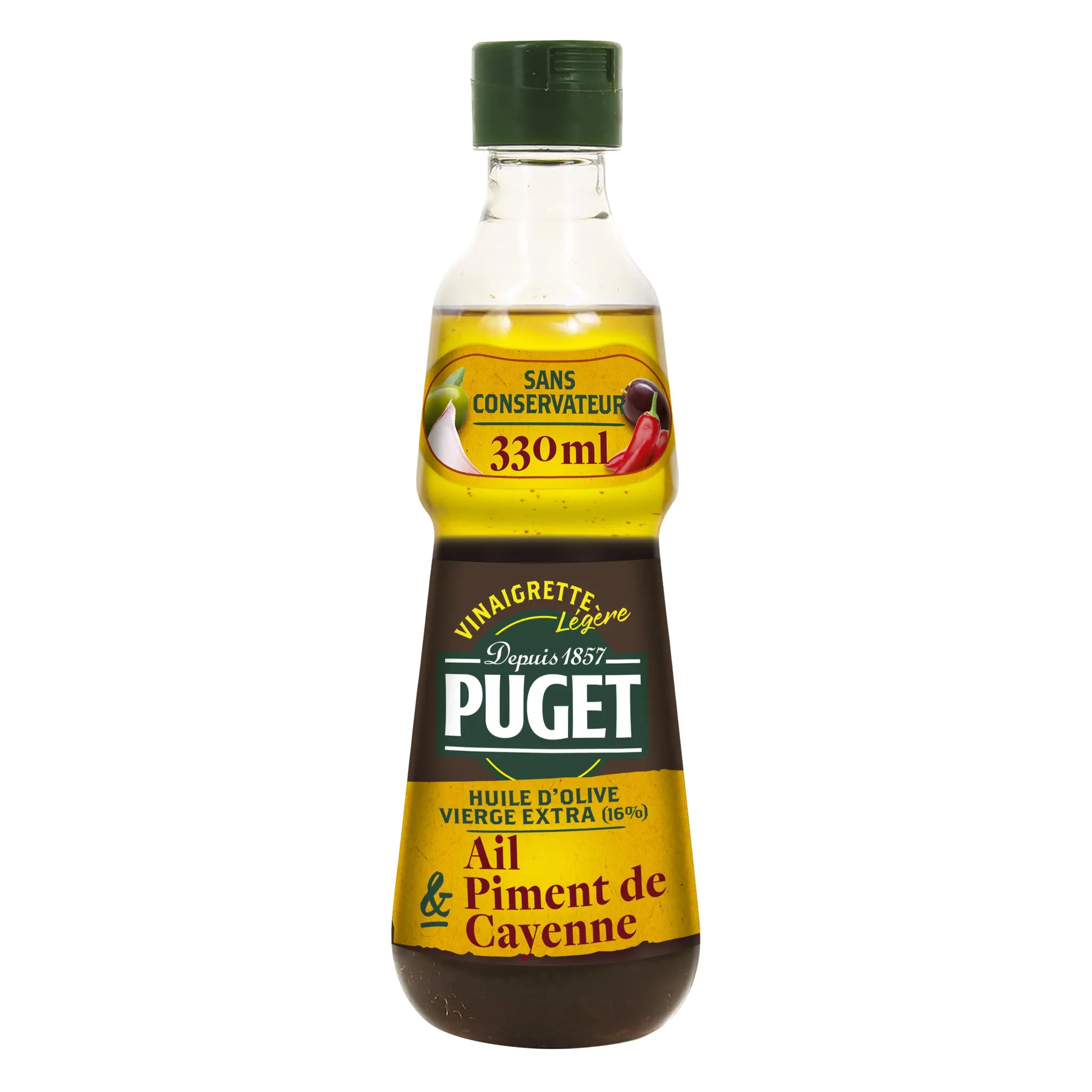 PUGET Vinaigrette huile d'olive vierge extra ail piment de Cayenne