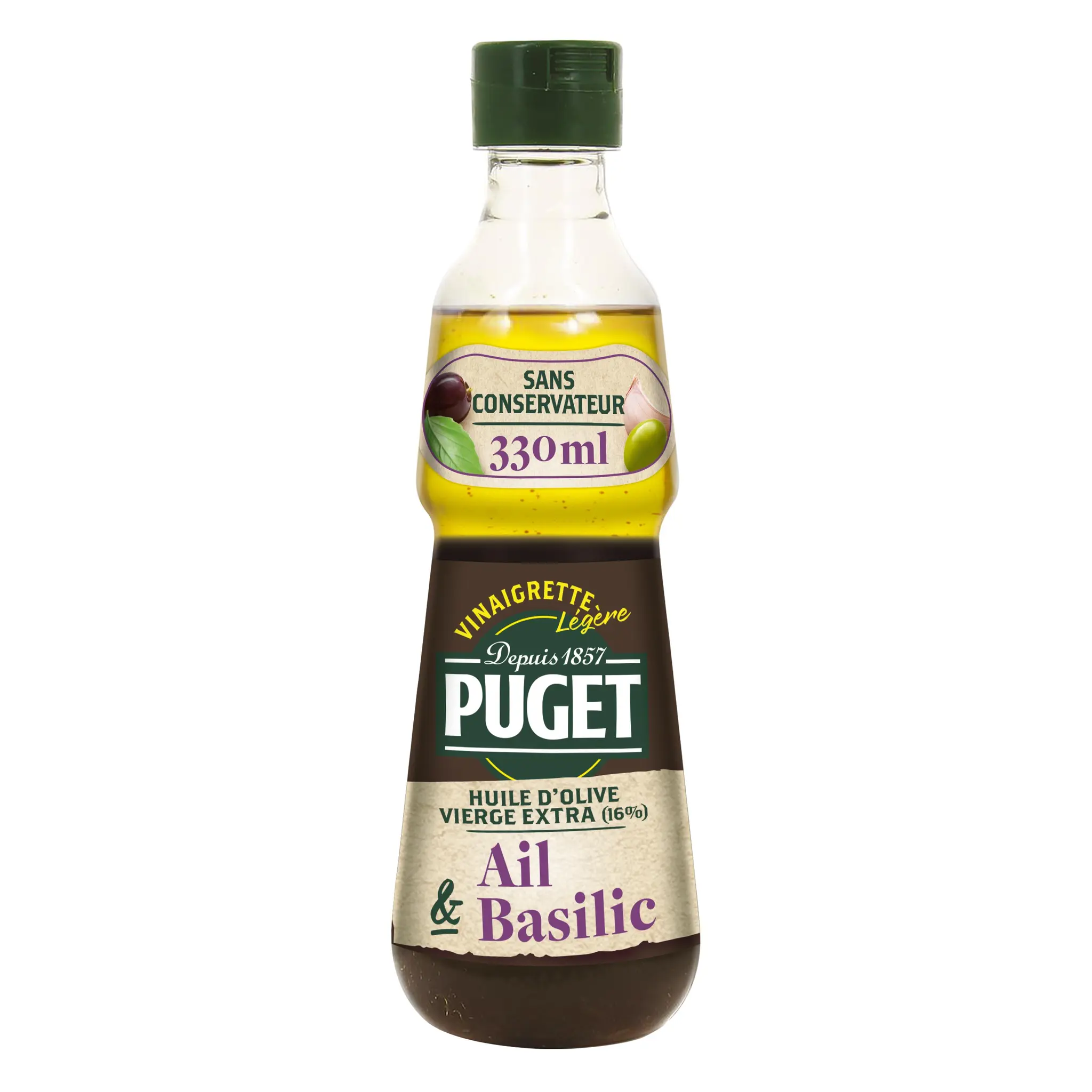 PUGET Vinaigrette légère huile d'olive ail et basilic