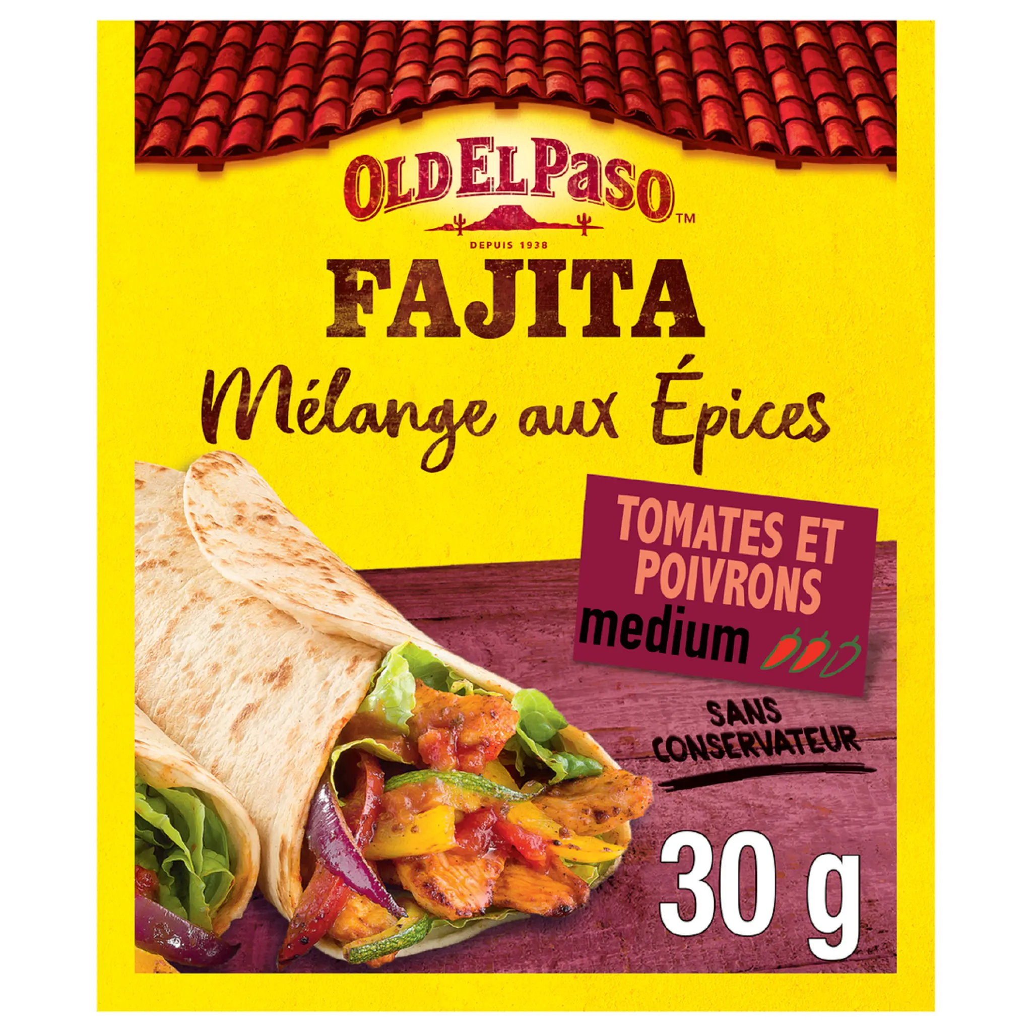 OLD EL PASO Mélanges aux épices pour fajita tomates et poivrons medium