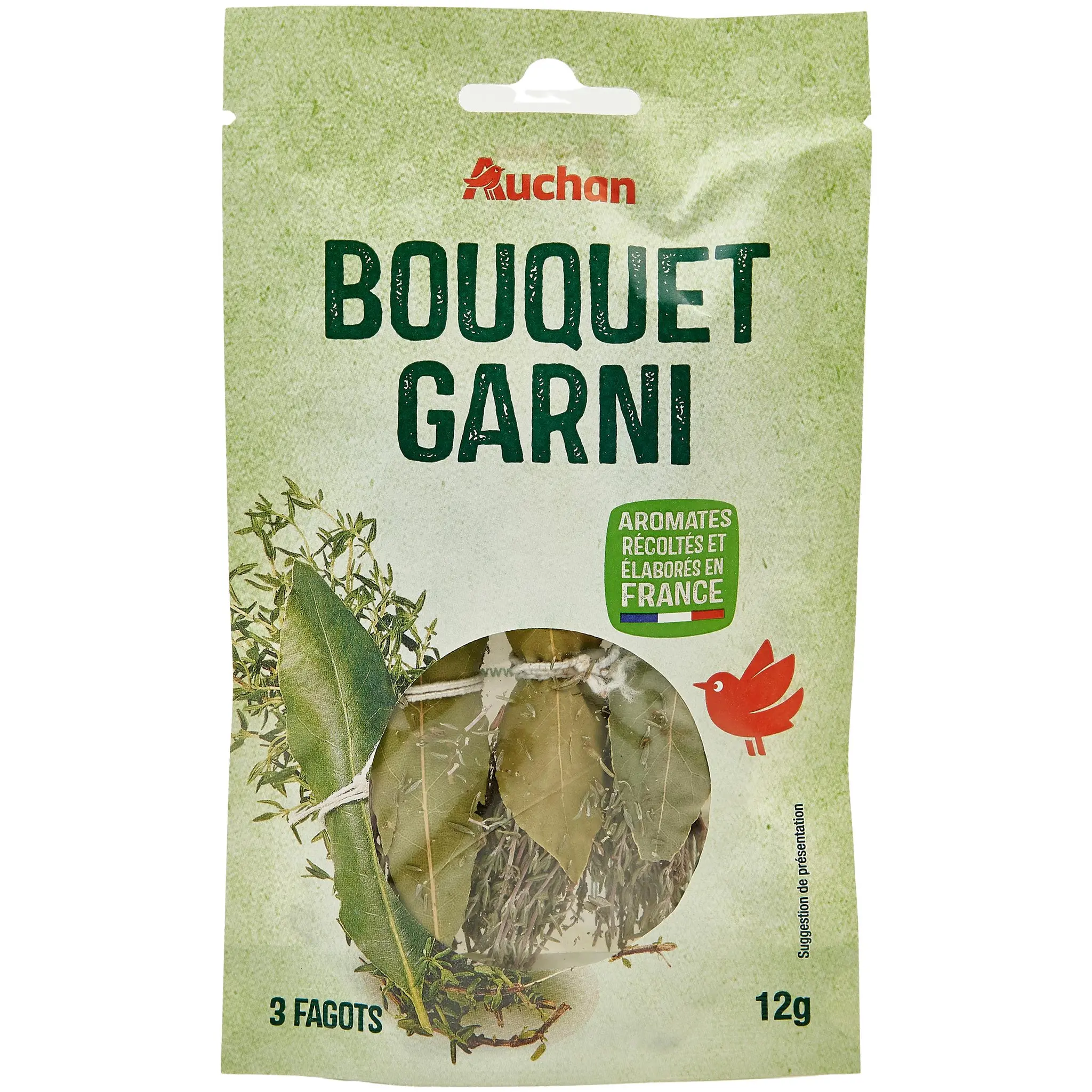AUCHAN Bouquets garnis thym et laurier de Provence