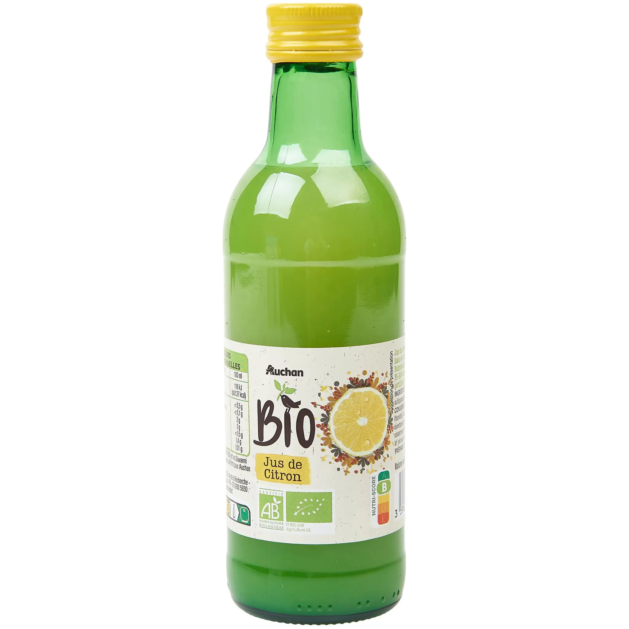 AUCHAN BIO Pur jus de citron bio