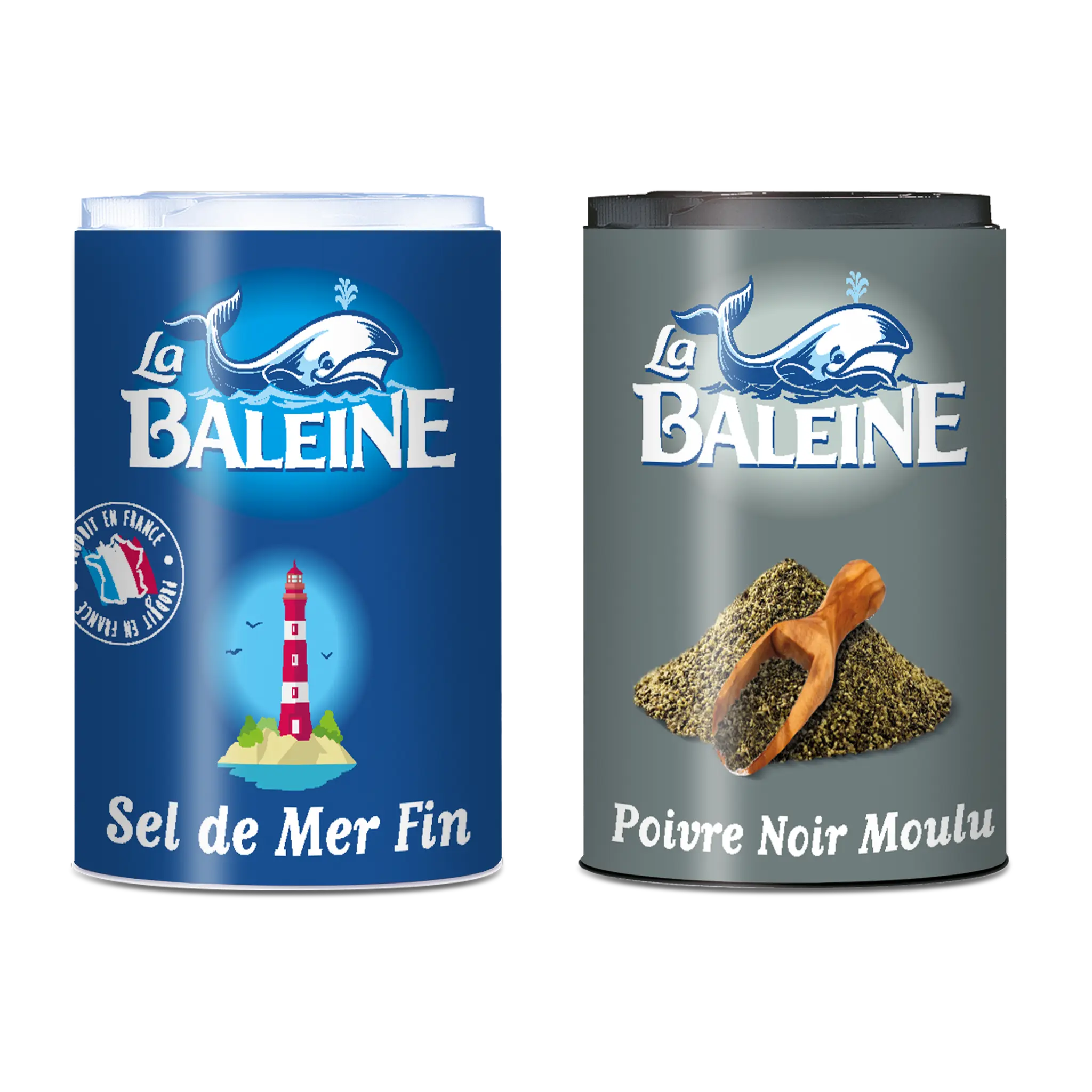 LA BALEINE Duo sel de mer fin et poivre noir moulu
