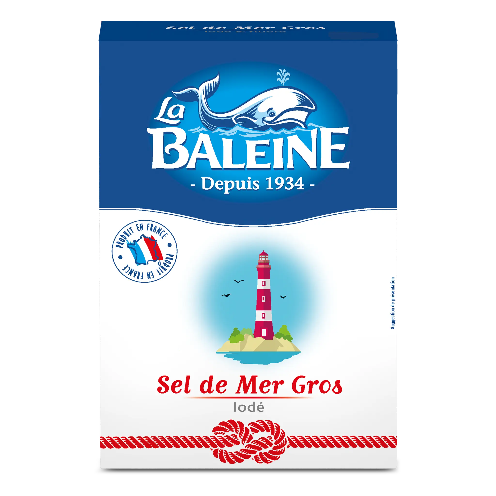 LA BALEINE Sel de mer gros iodé produit en France