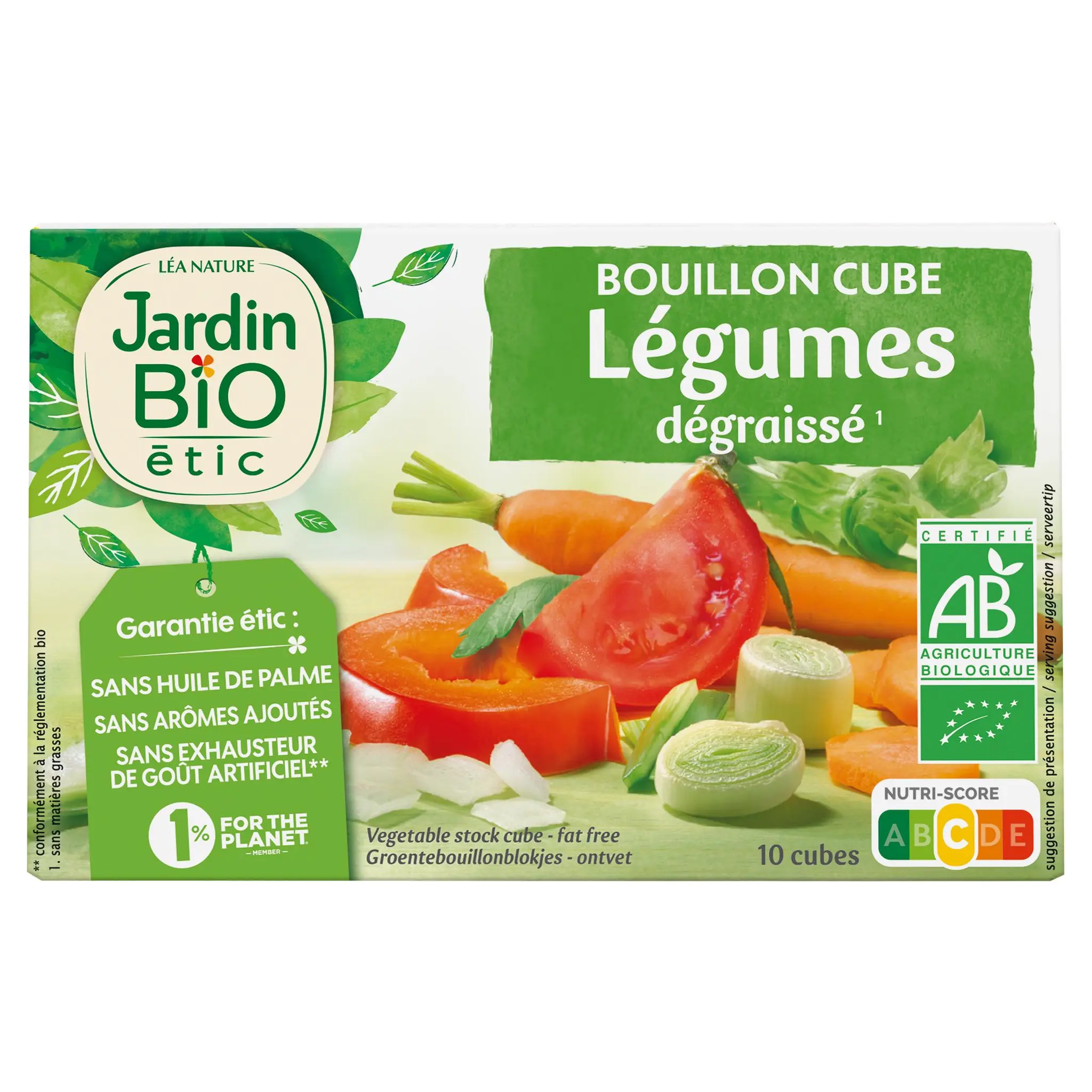 JARDIN BIO ETIC Bouillon cube de légumes dégraissé sans huile de palme