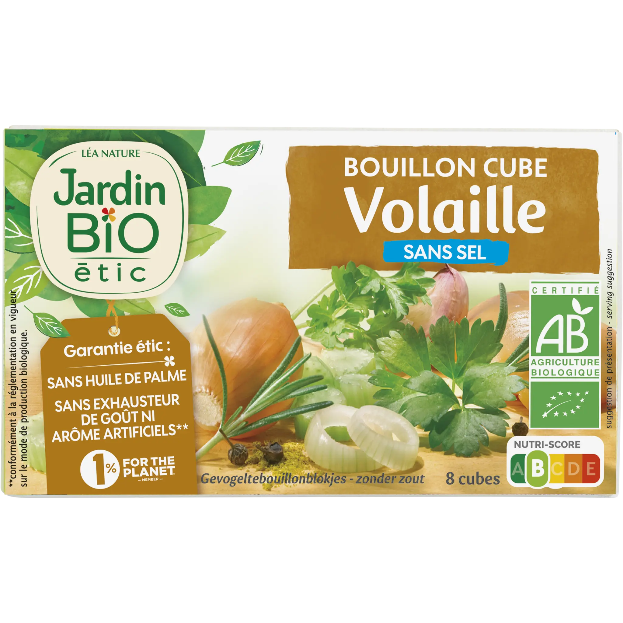 JARDIN BIO ETIC Bouillon cube de volaille sans sel