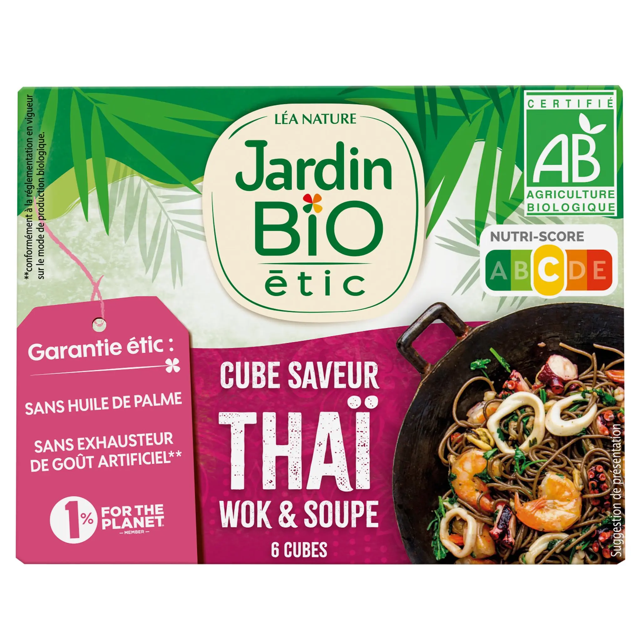 JARDIN BIO ETIC Cube saveur thaï pour wok et soupe