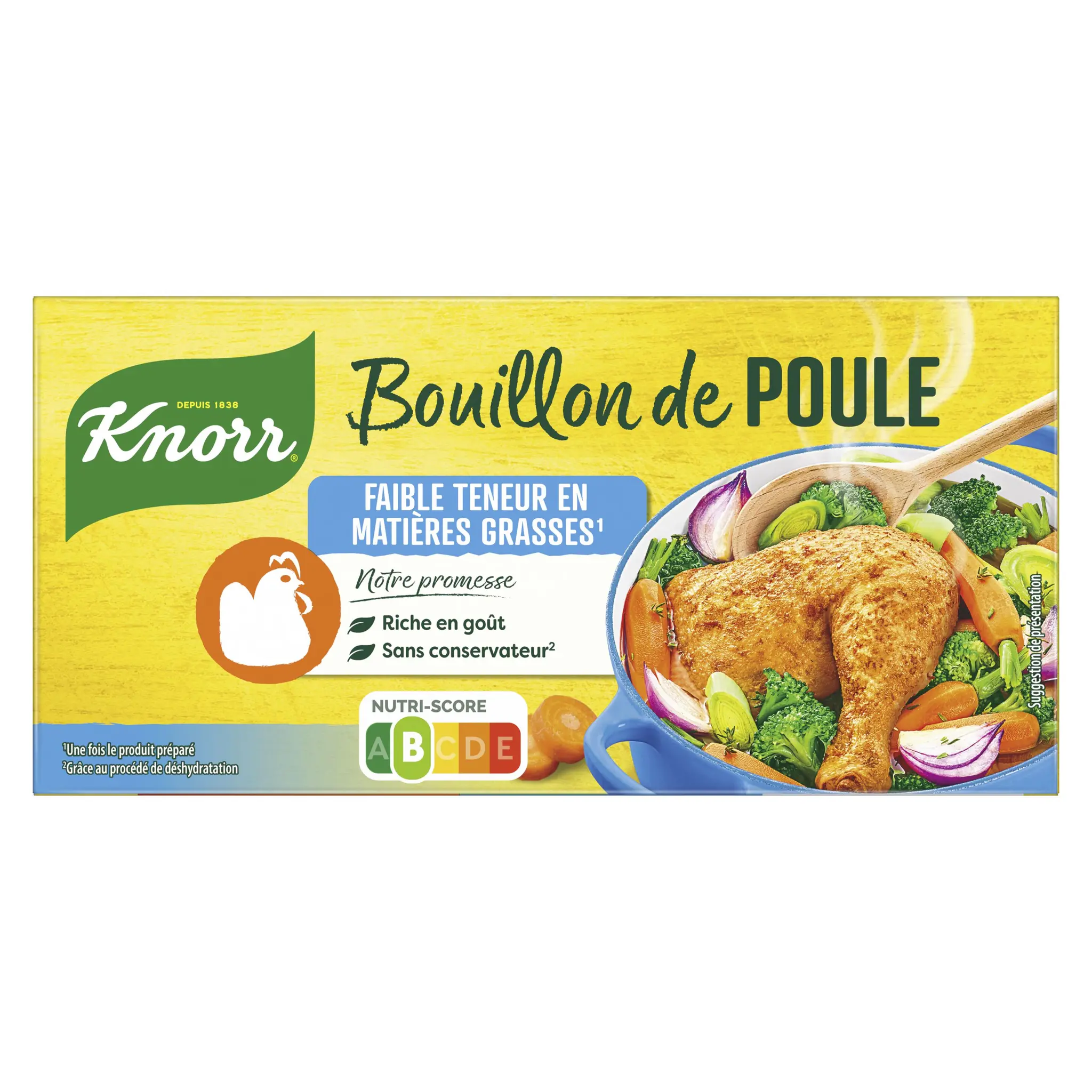 KNORR Bouillon de poule faible matières grasses en cube