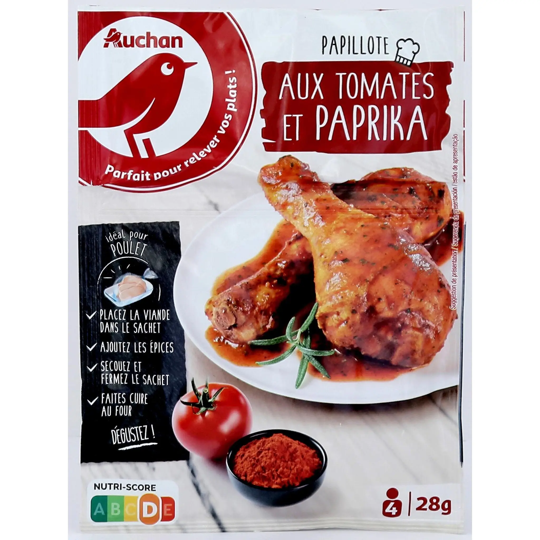 AUCHAN Papillote aux tomates et paprika