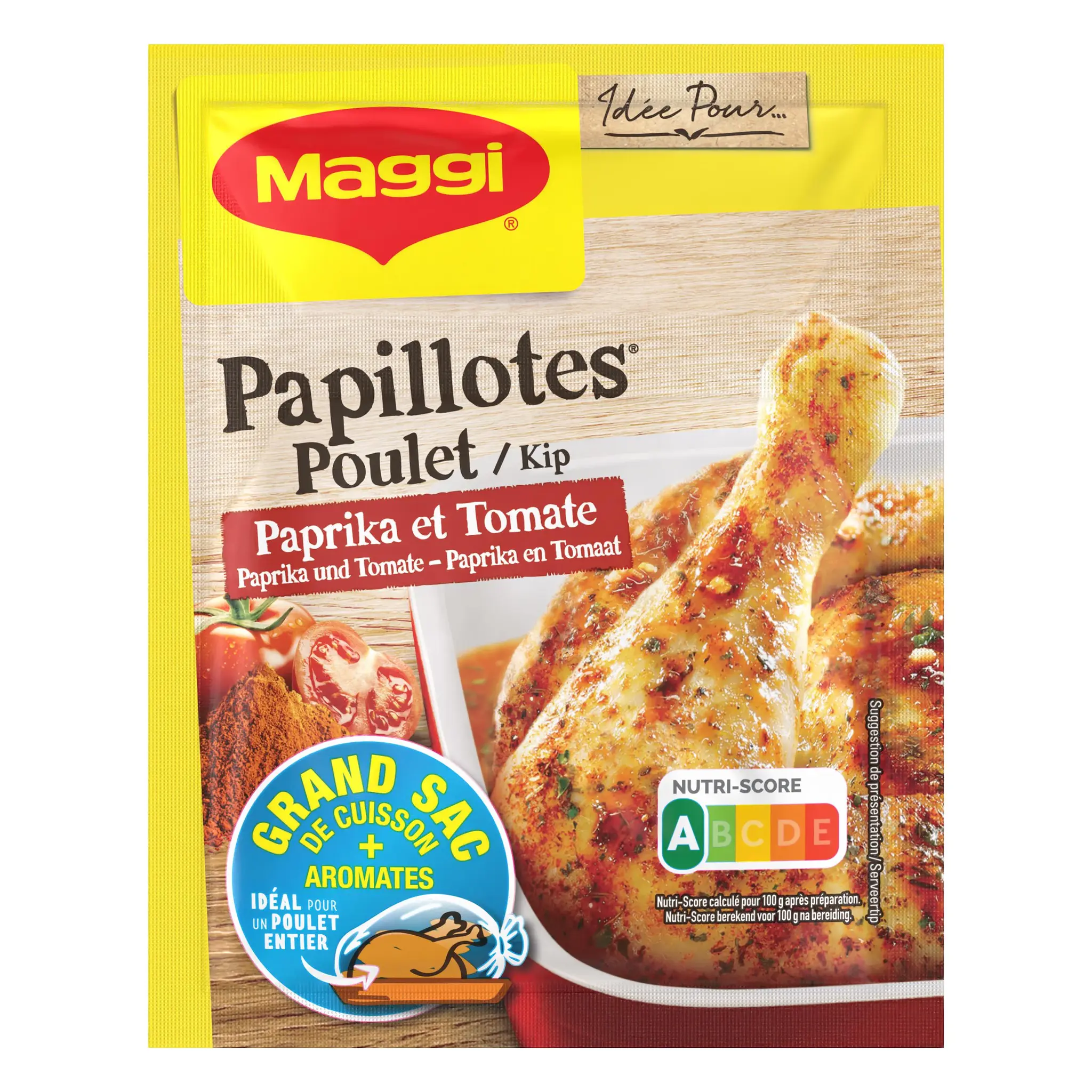 MAGGI Papillotes poulet paprika et tomate sans colorant articifiel