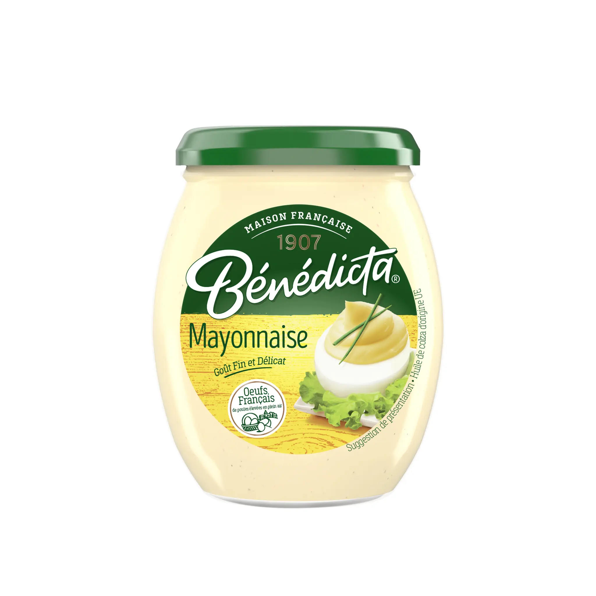 BENEDICTA Mayonnaise aux oeufs de poules élevées en plein air en bocal