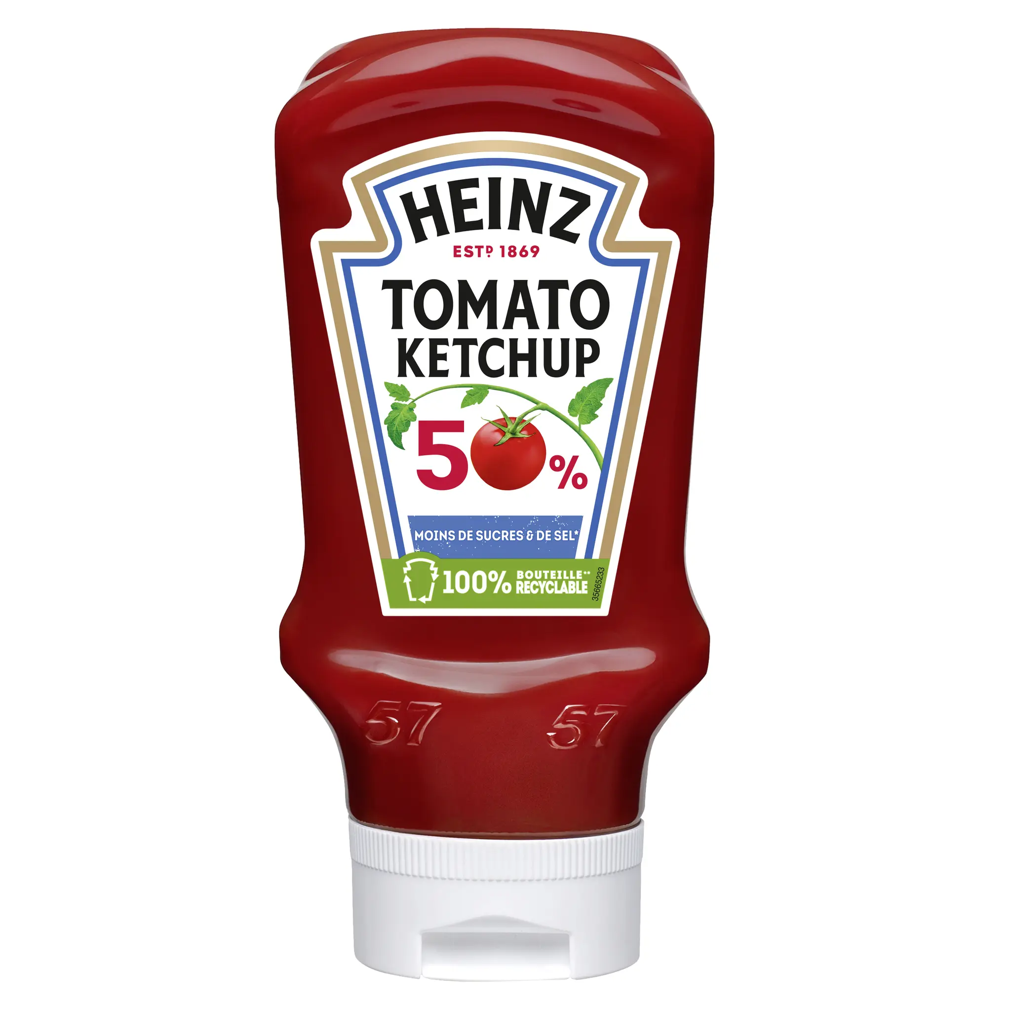 HEINZ Tomato ketchup réduit sucre et sel flacon souple