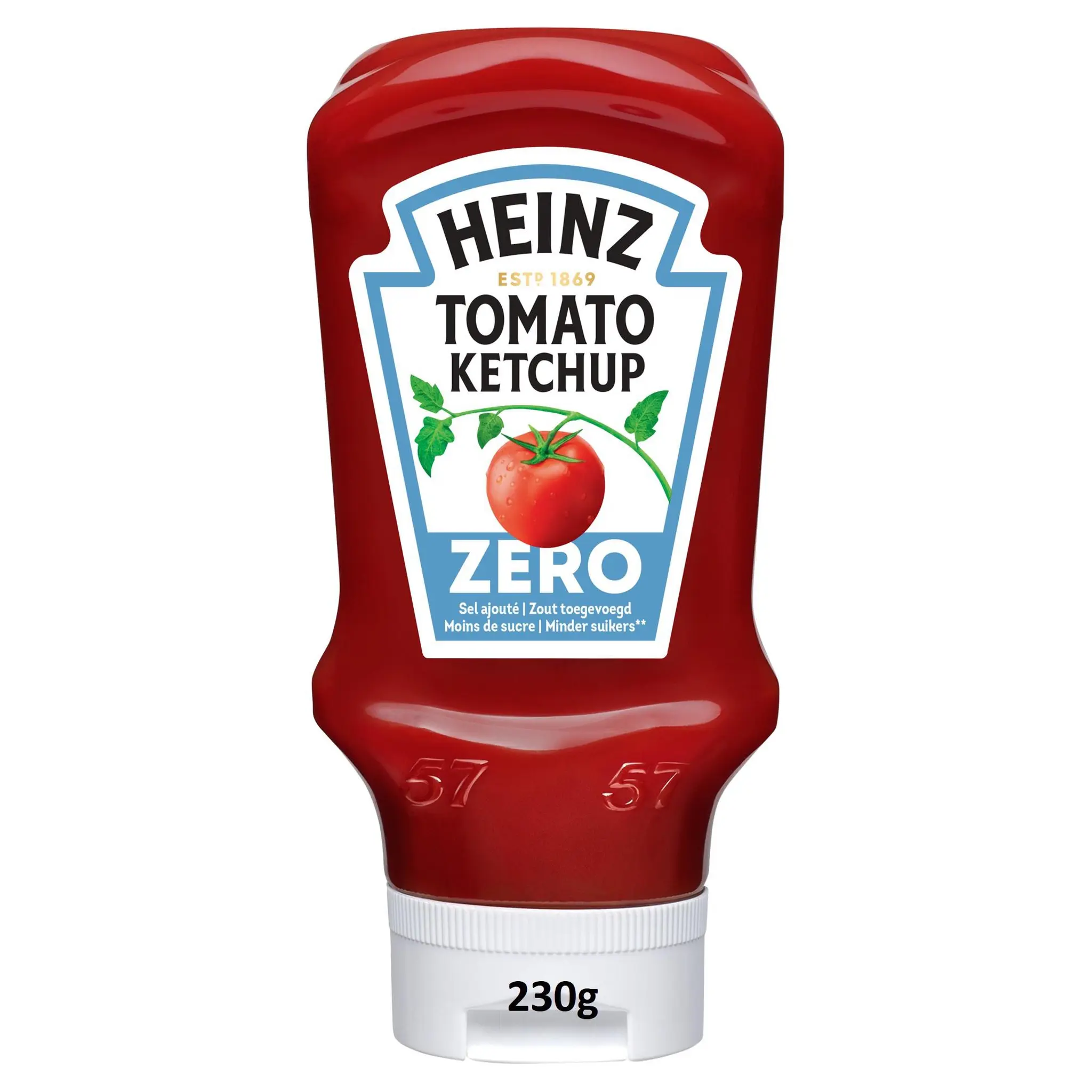 HEINZ Tomato ketchup zéro sel ajouté flacon souple