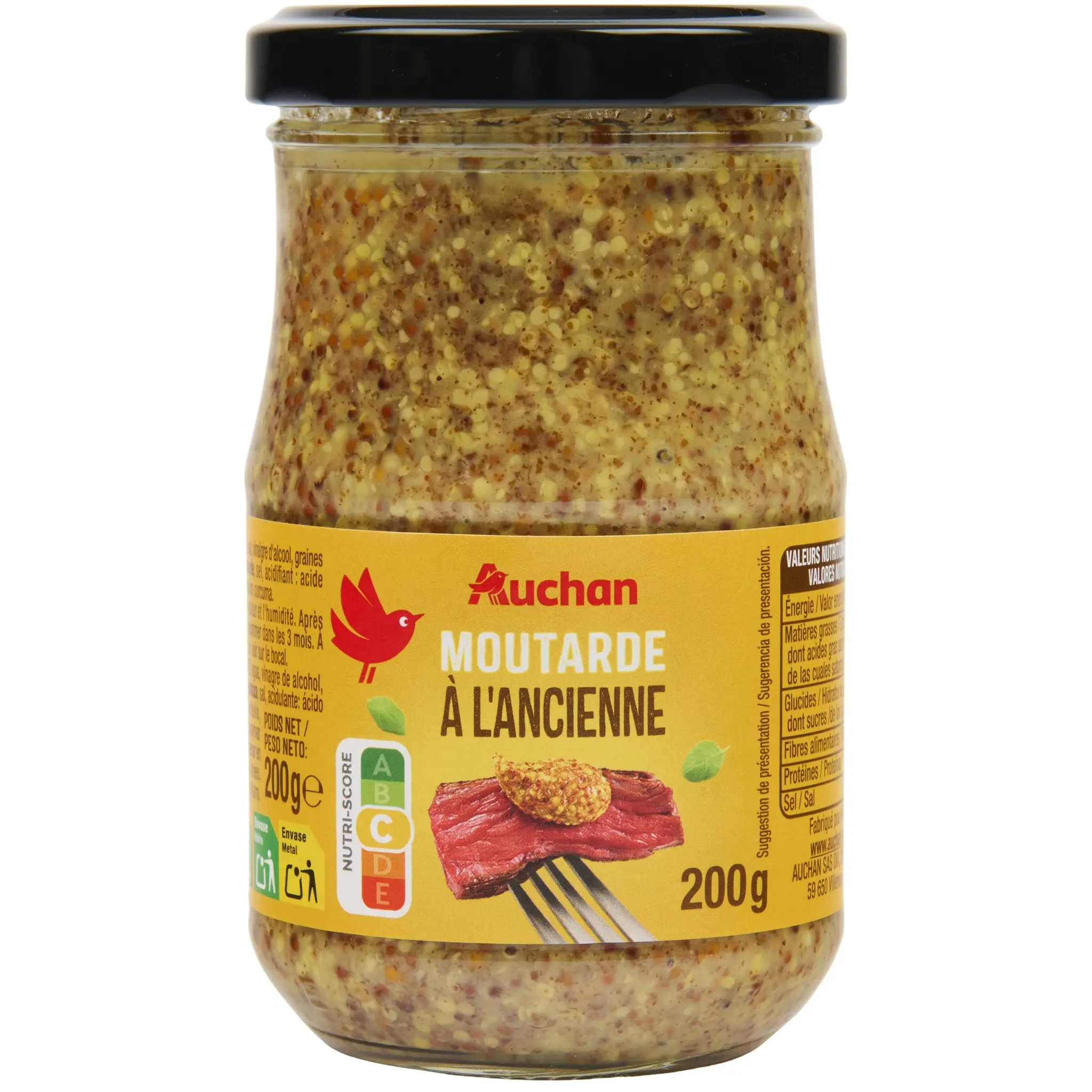 AUCHAN Moutarde à l'ancienne