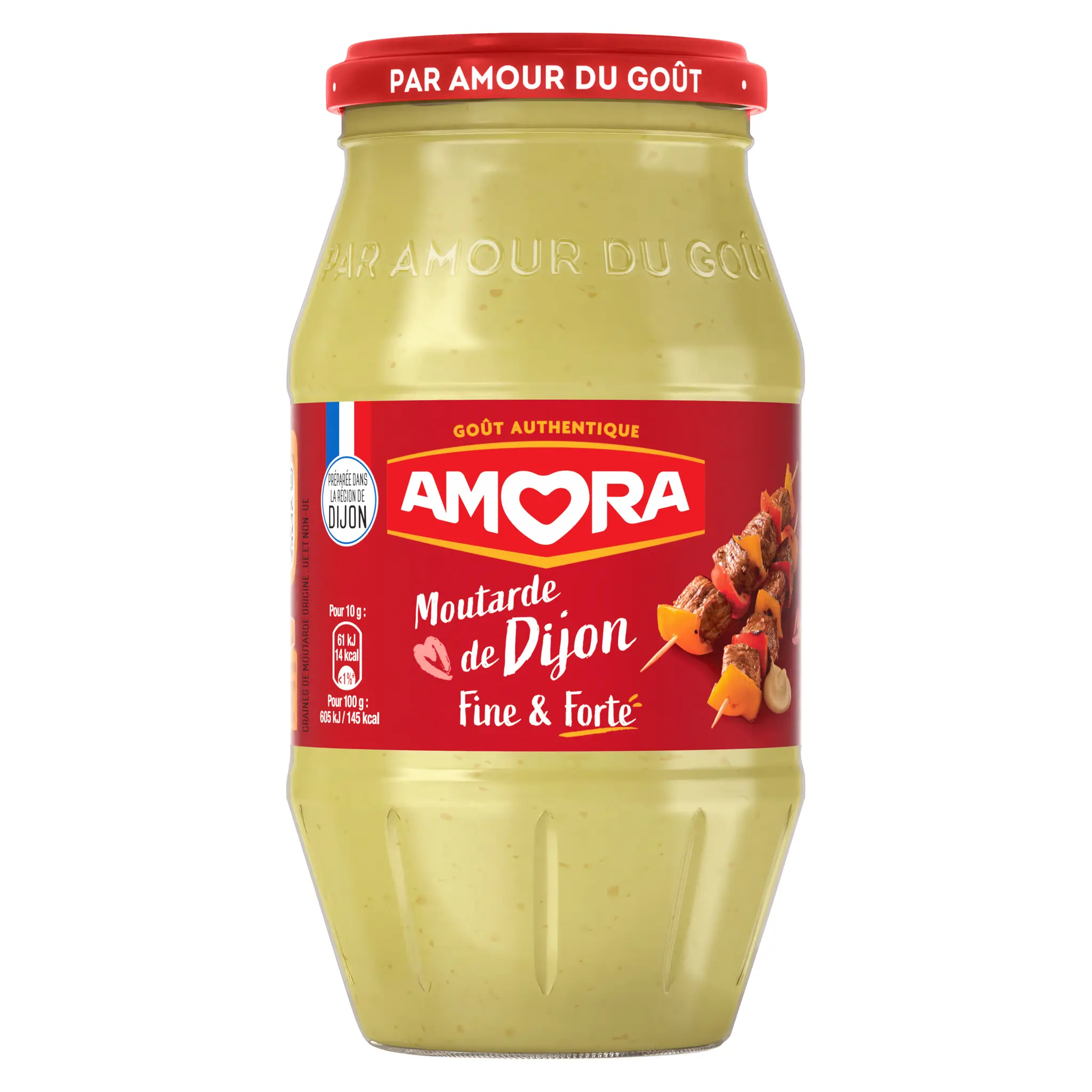 AMORA Moutarde de Dijon fine et forte en bocal