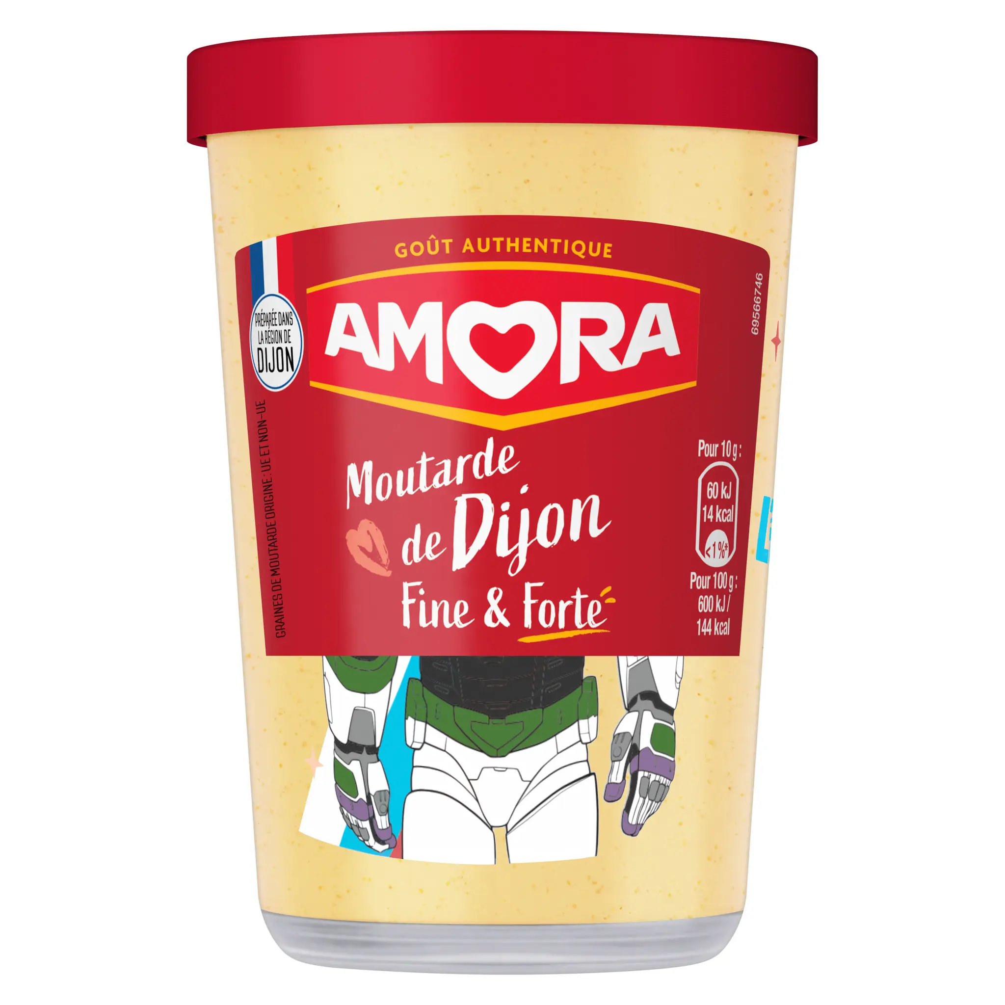 AMORA Moutarde de Dijon fine et forte verre de table