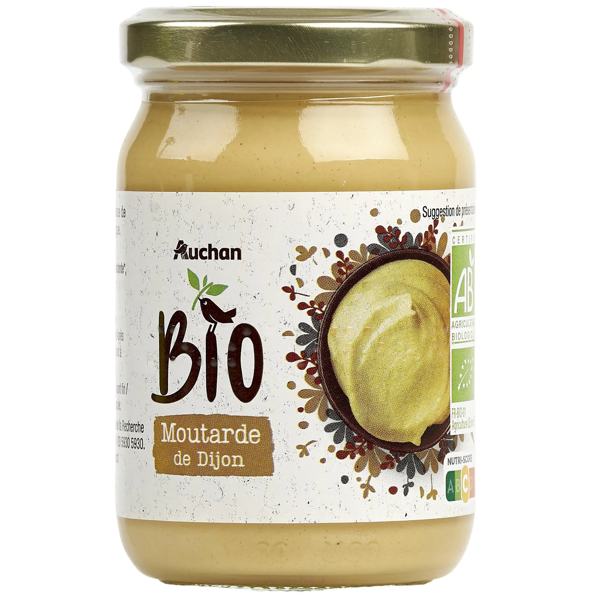 AUCHAN BIO Moutarde de Dijon en bocal