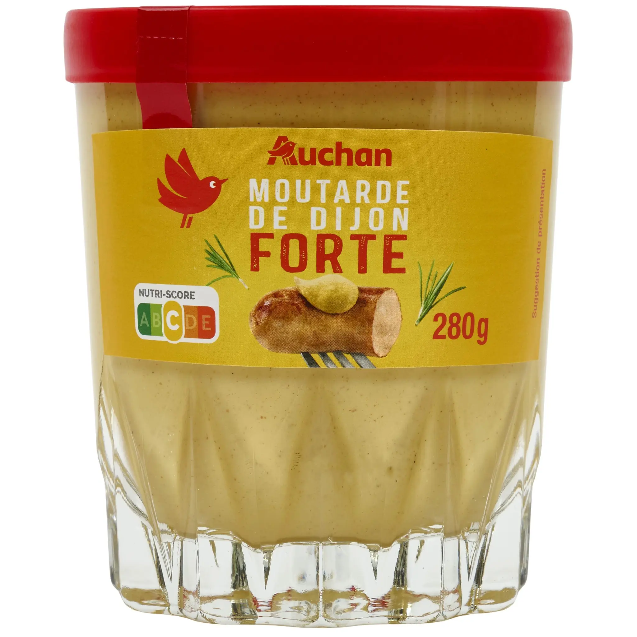 AUCHAN Moutarde de Dijon forte verre whisky