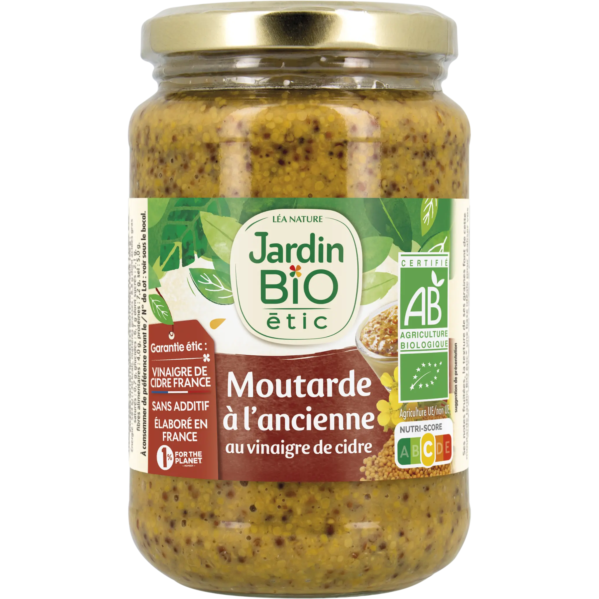 JARDIN BIO ETIC Moutarde à l'ancienne au vinaigre de cidre
