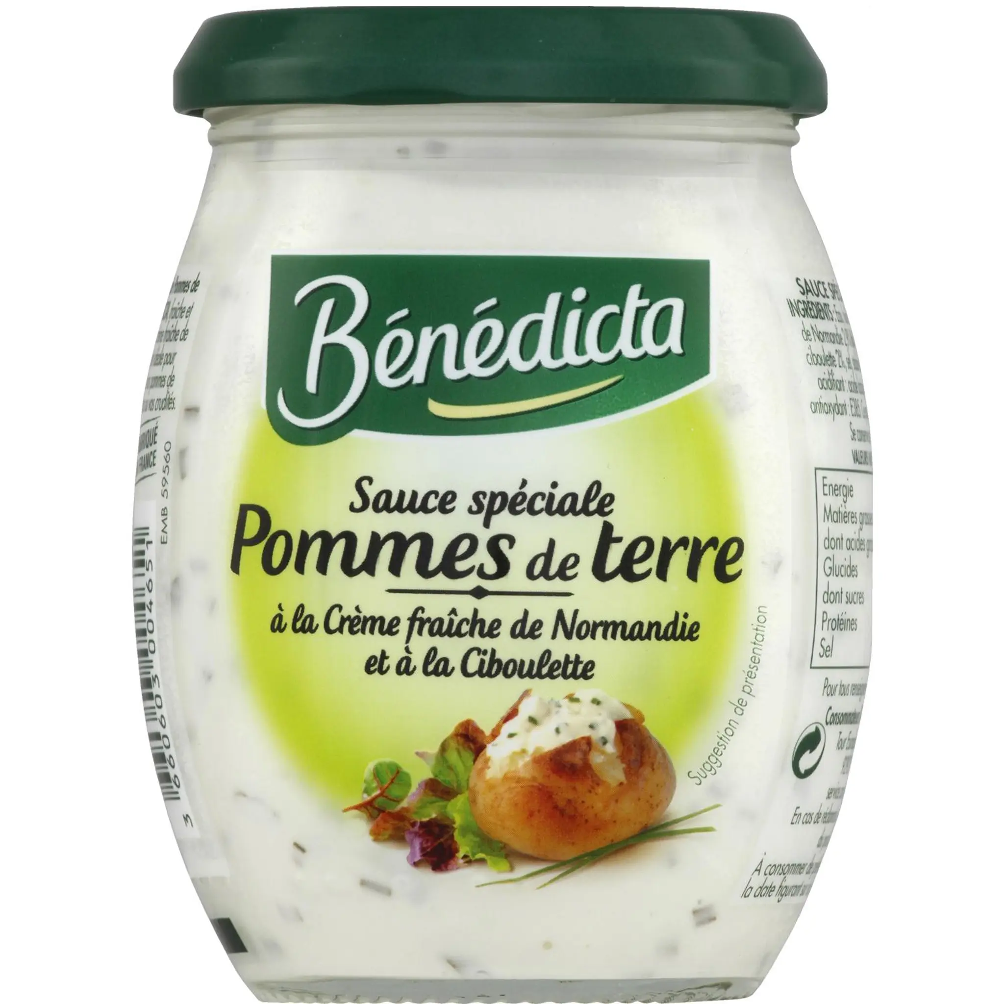 BENEDICTA Sauce pommes de terre crème et ciboulette en bocal