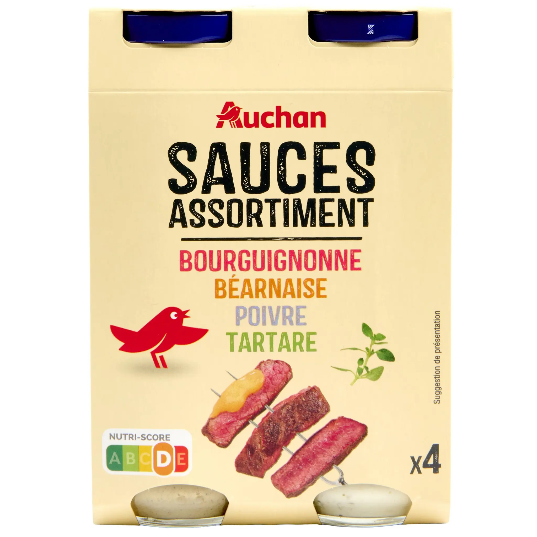 AUCHAN Assortiment sauces bourguignonne béarnaise poivre tartare