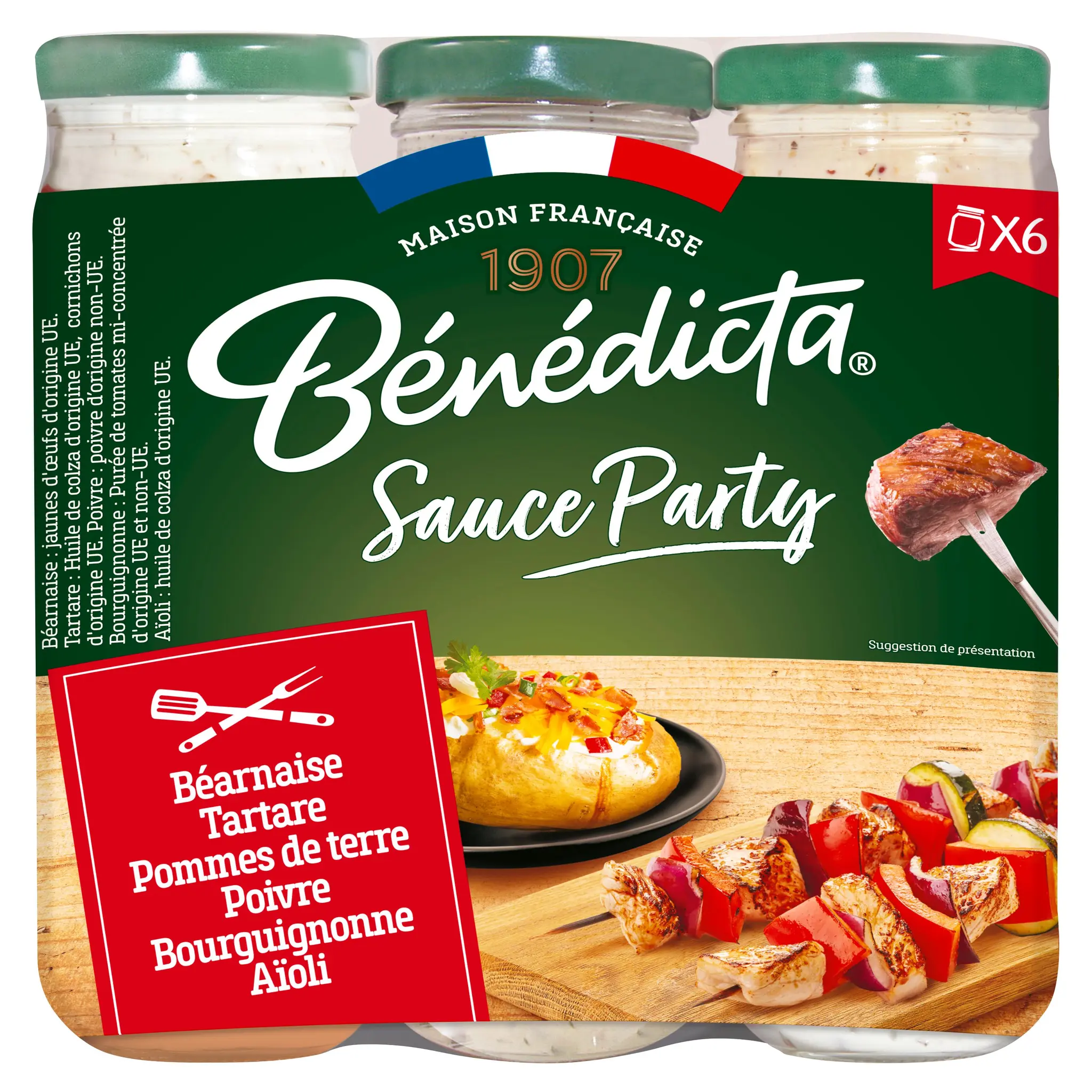 BENEDICTA Sauce béarnaise bourguignonne poivre aïoli tartare pomme de terre