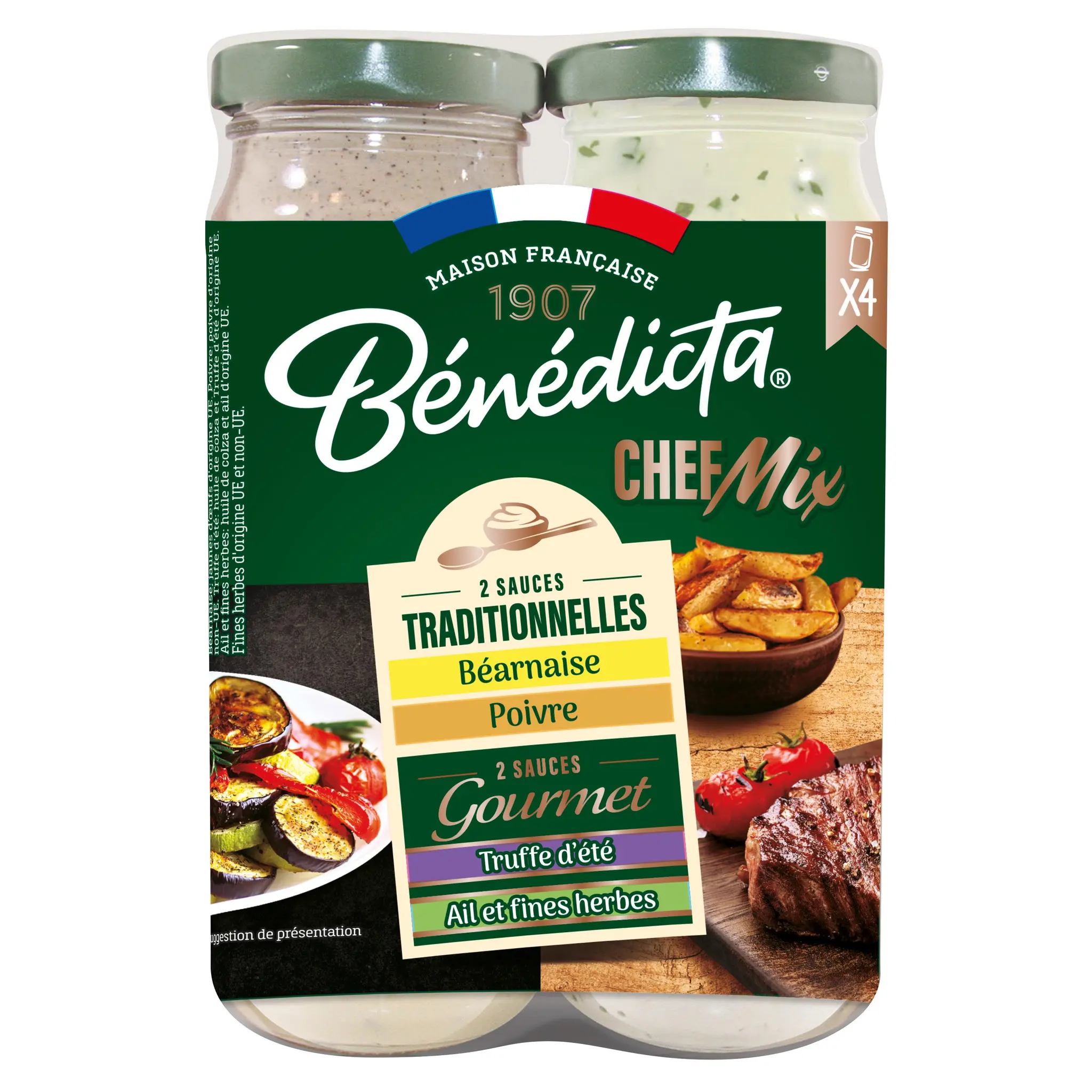 BENEDICTA Sauce bocal béarnaise poivre truffes ail et fines herbes