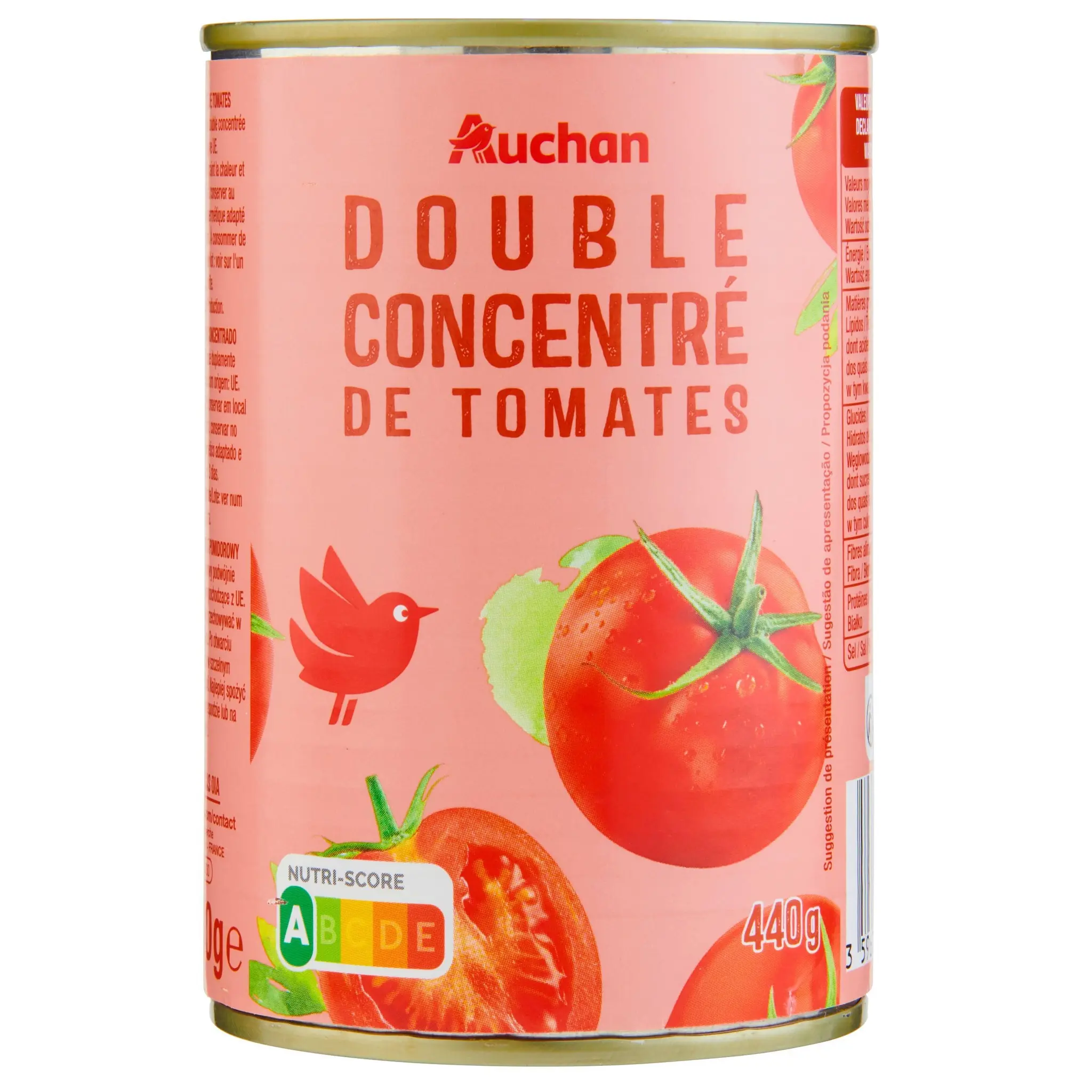 AUCHAN Double concentré de tomates
