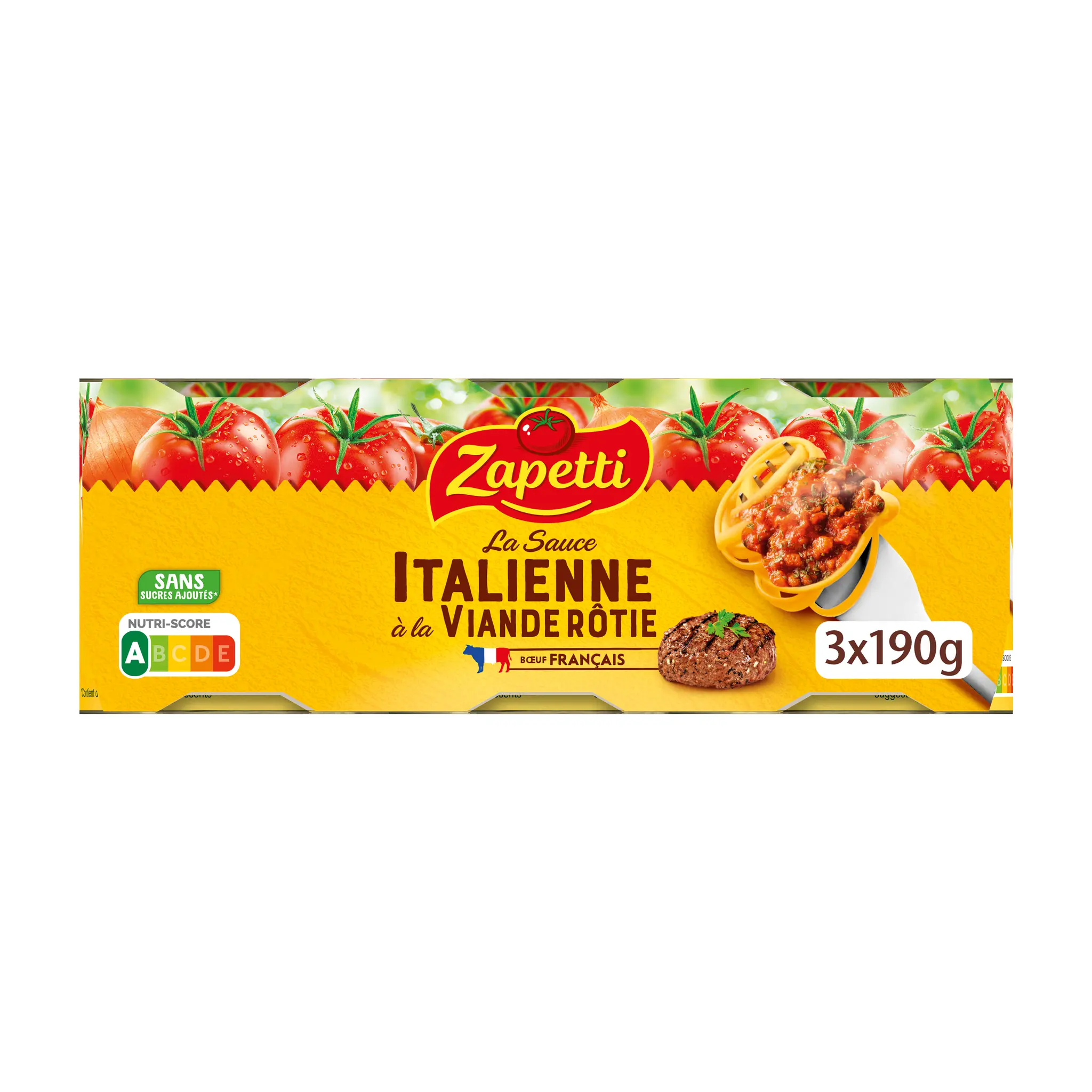 ZAPETTI Sauce tomate italienne à la viande rôtie bœuf 100% français
