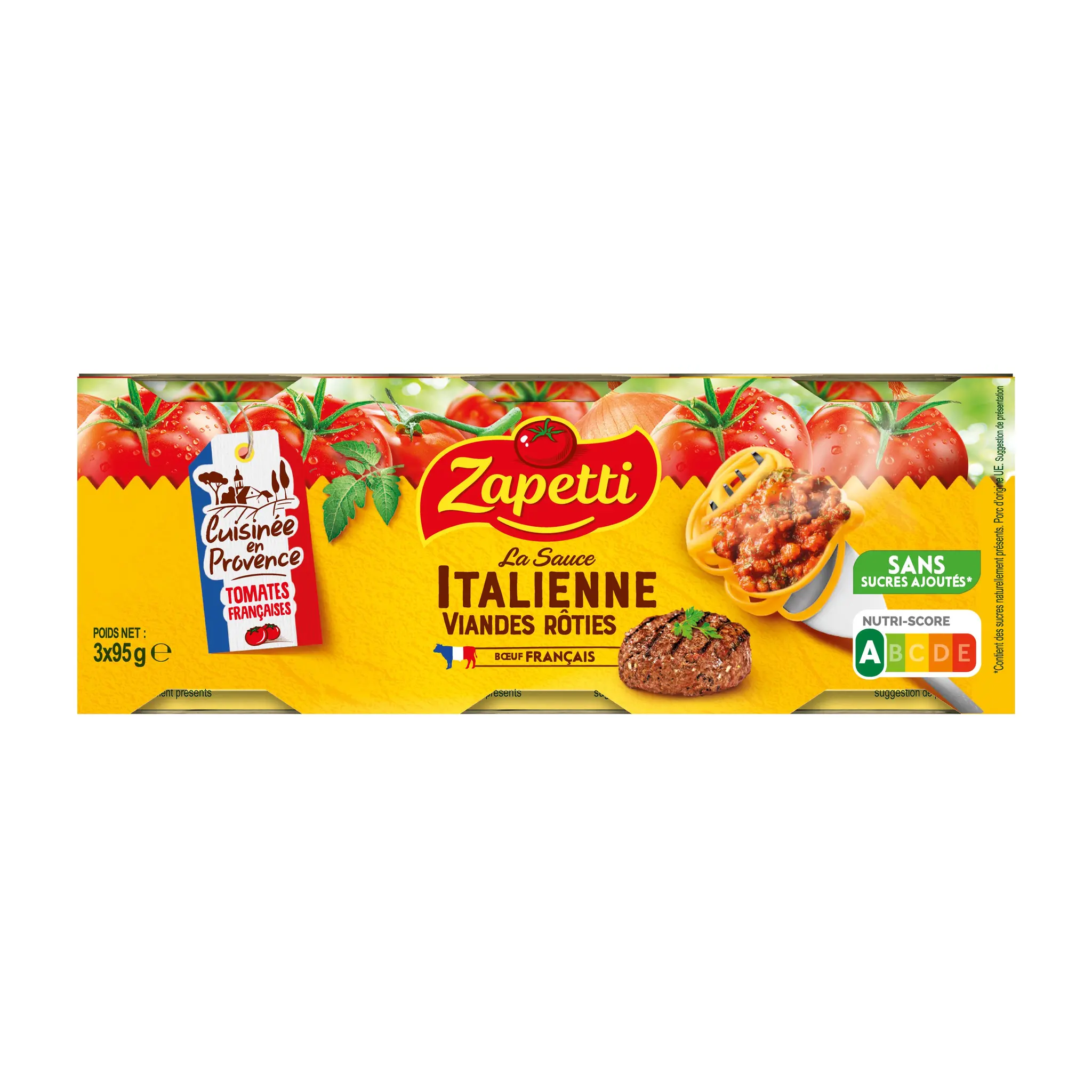 ZAPETTI Sauce tomate italienne à la viande rôtie bœuf 100% français