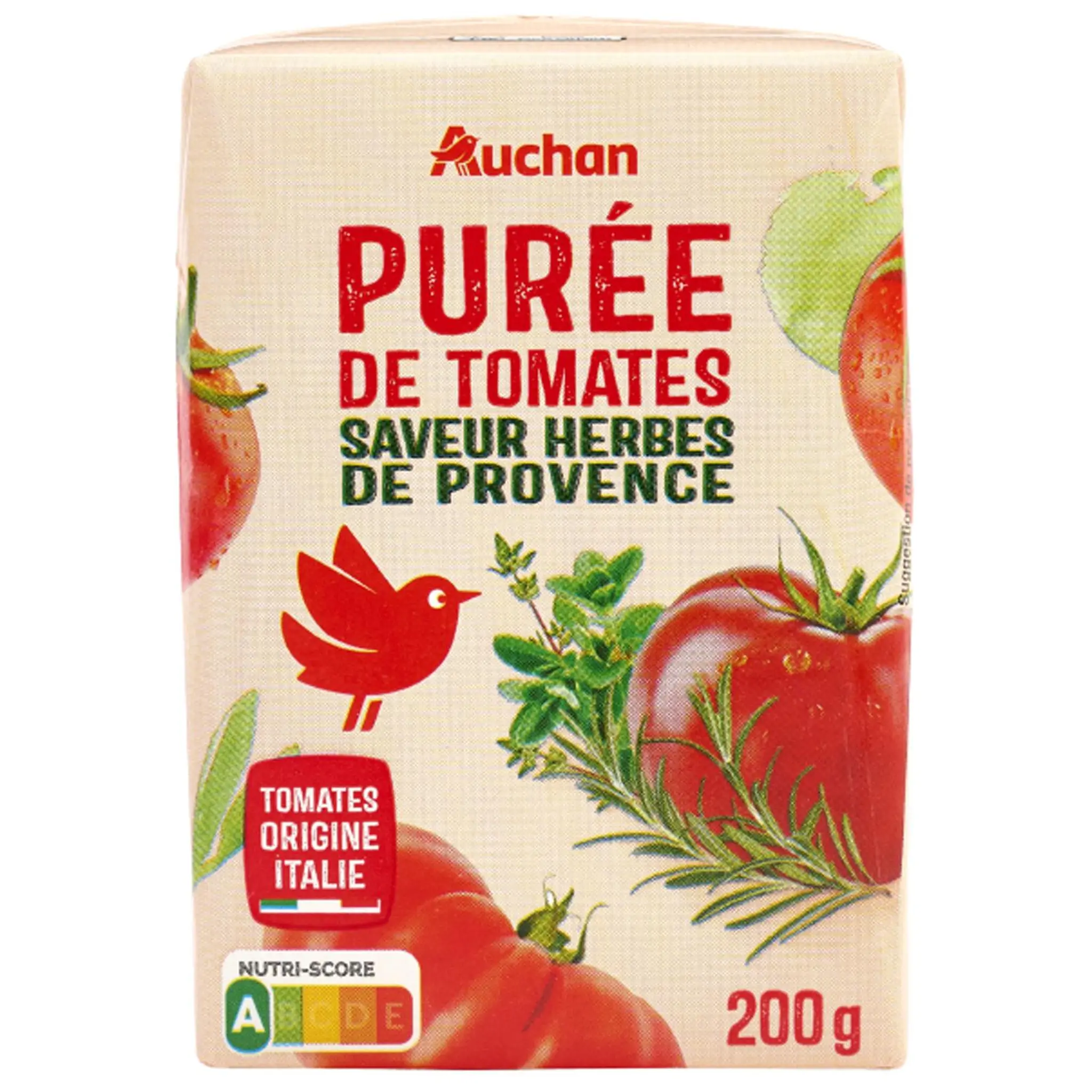AUCHAN Purée de tomates saveur herbes de Provence en brique