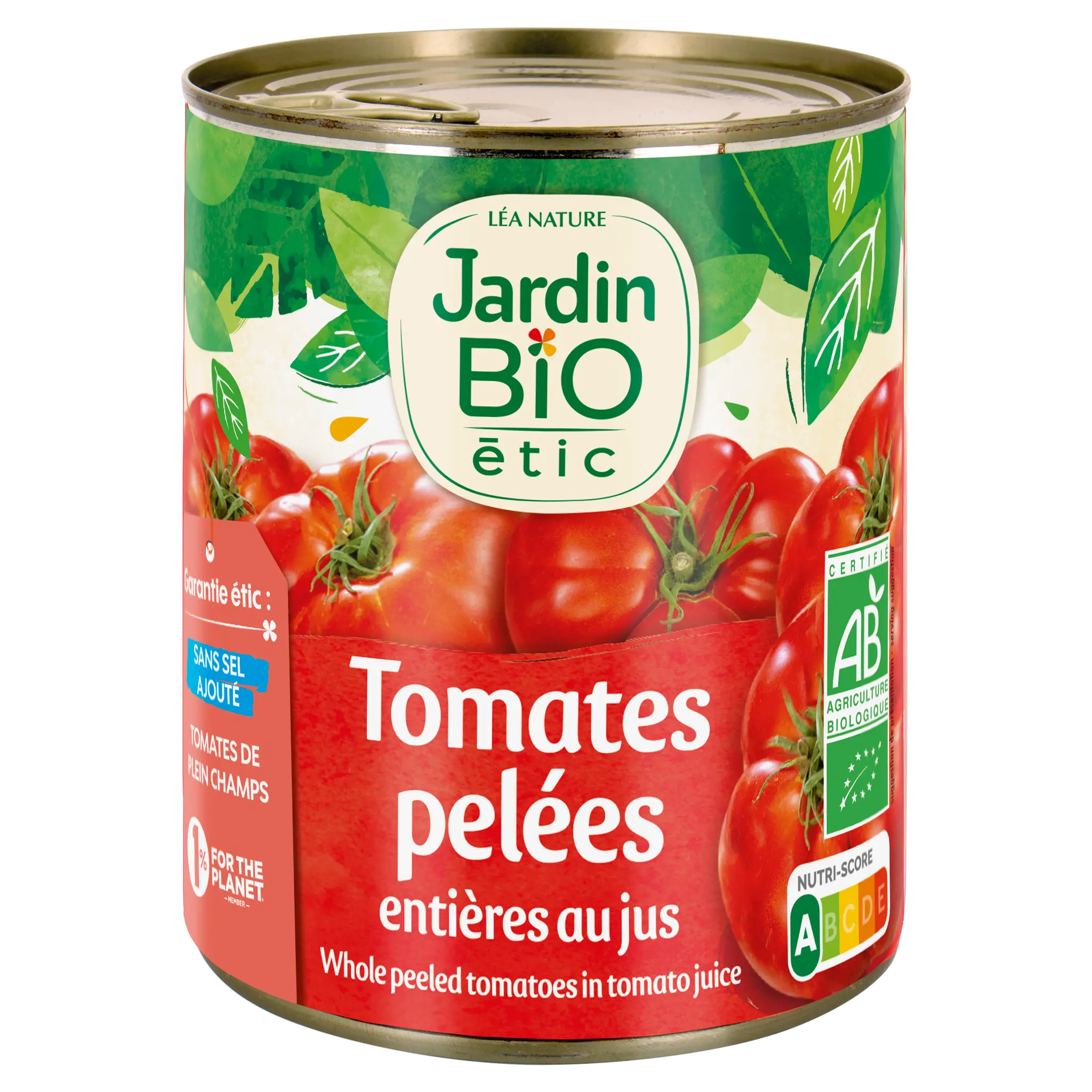 JARDIN BIO ETIC Tomates pelées entières au jus