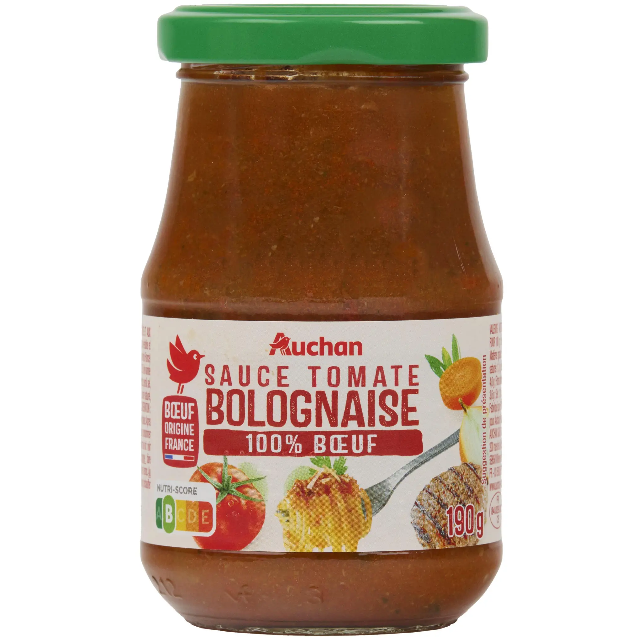 AUCHAN Sauce bolognaise origine France en bocal