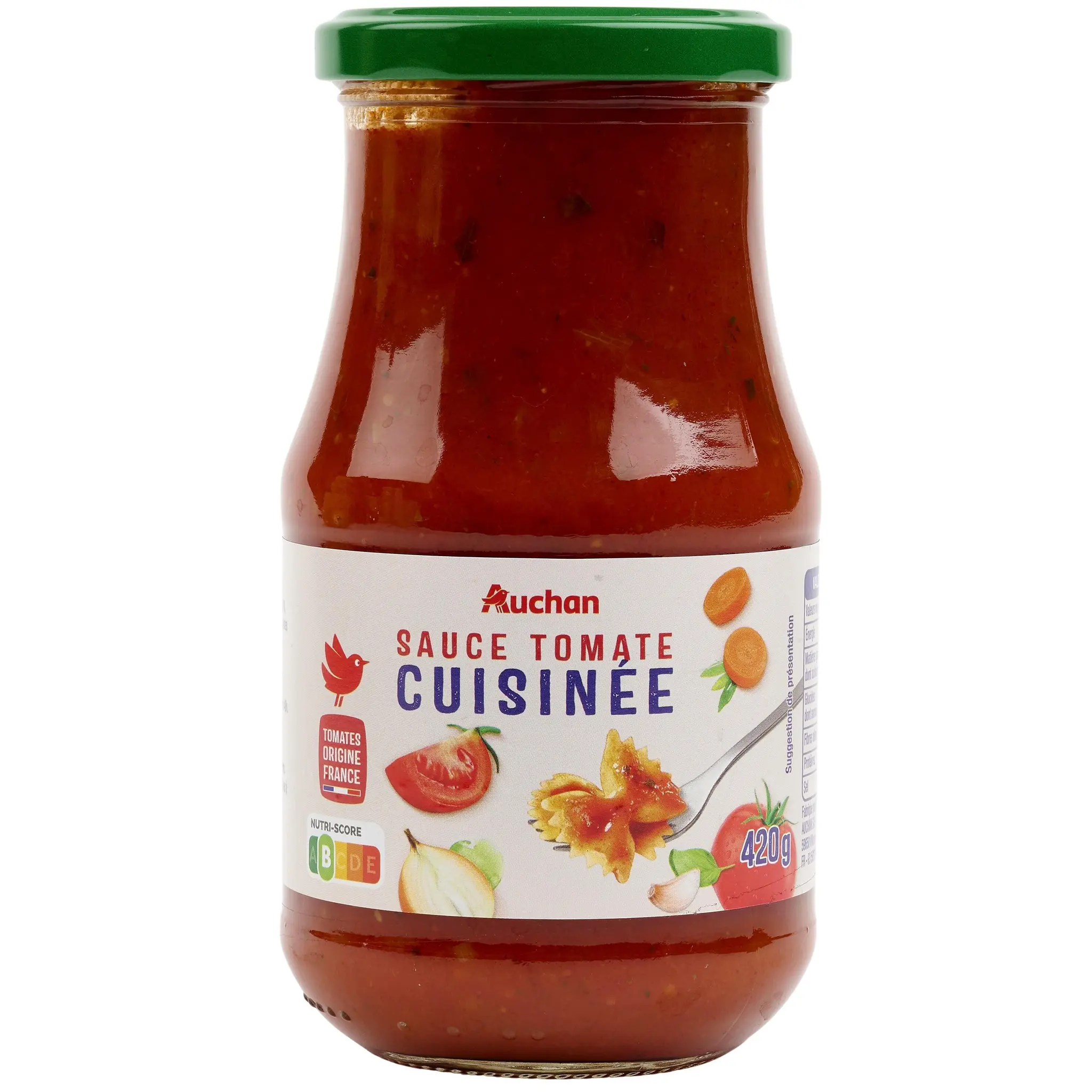 AUCHAN Sauce tomate cuisinée origine France en bocal