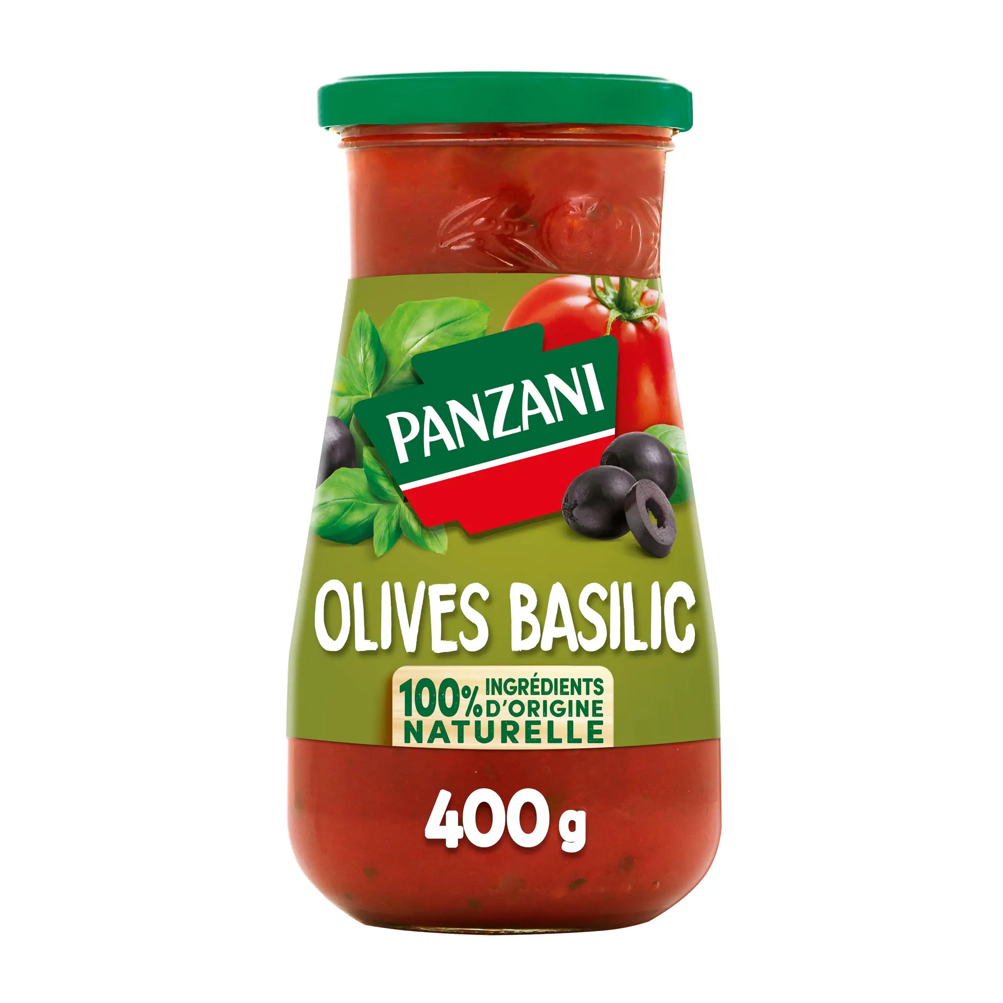 PANZANI Sauce aux tomates fraîches olives et basilic sans conservateur, en bocal