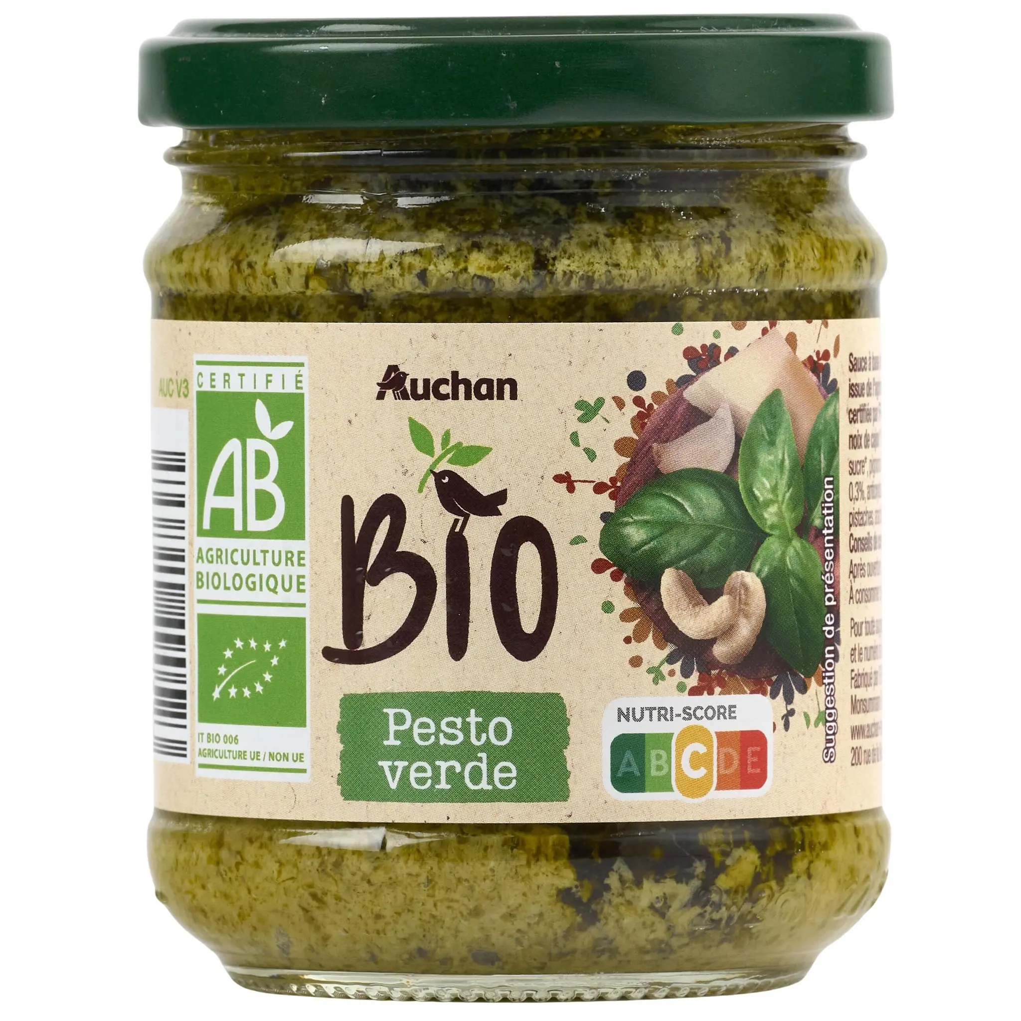 AUCHAN BIO Sauce pesto verde