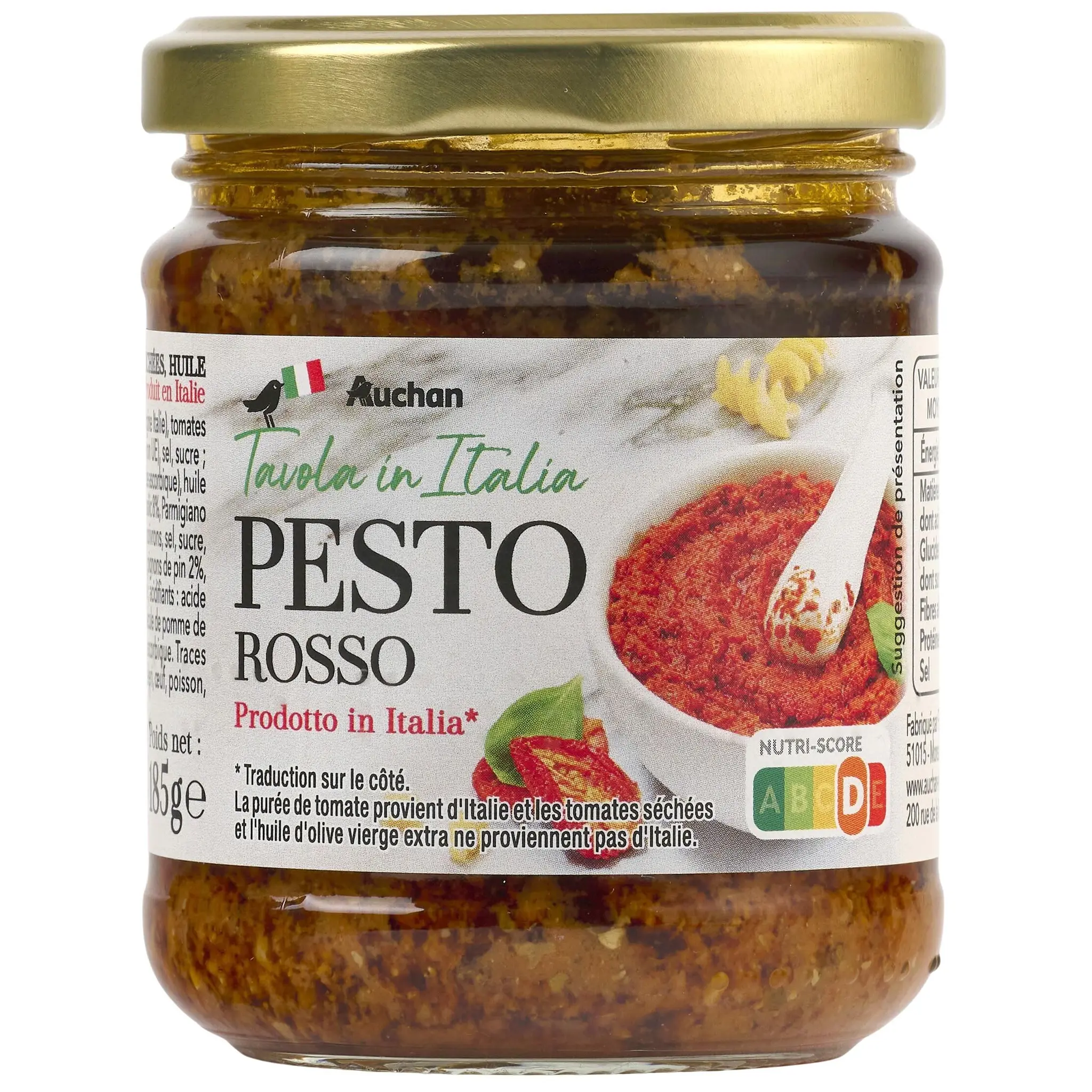 AUCHAN TAVOLA IN ITALIA Sauce pesto rosso en bocal