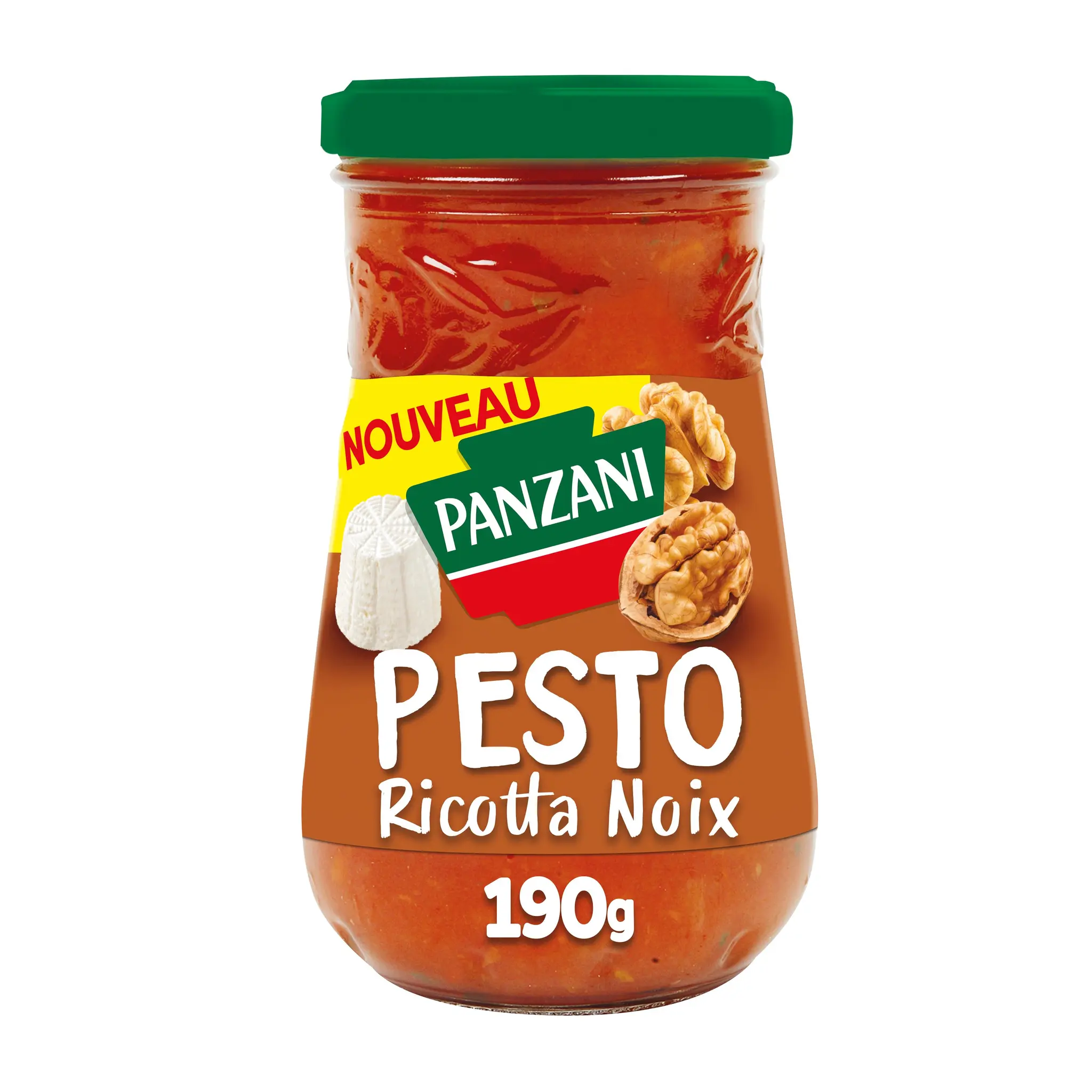 PANZANI Pesto à la ricotta et aux noix recette cuisinée en Italie bocal