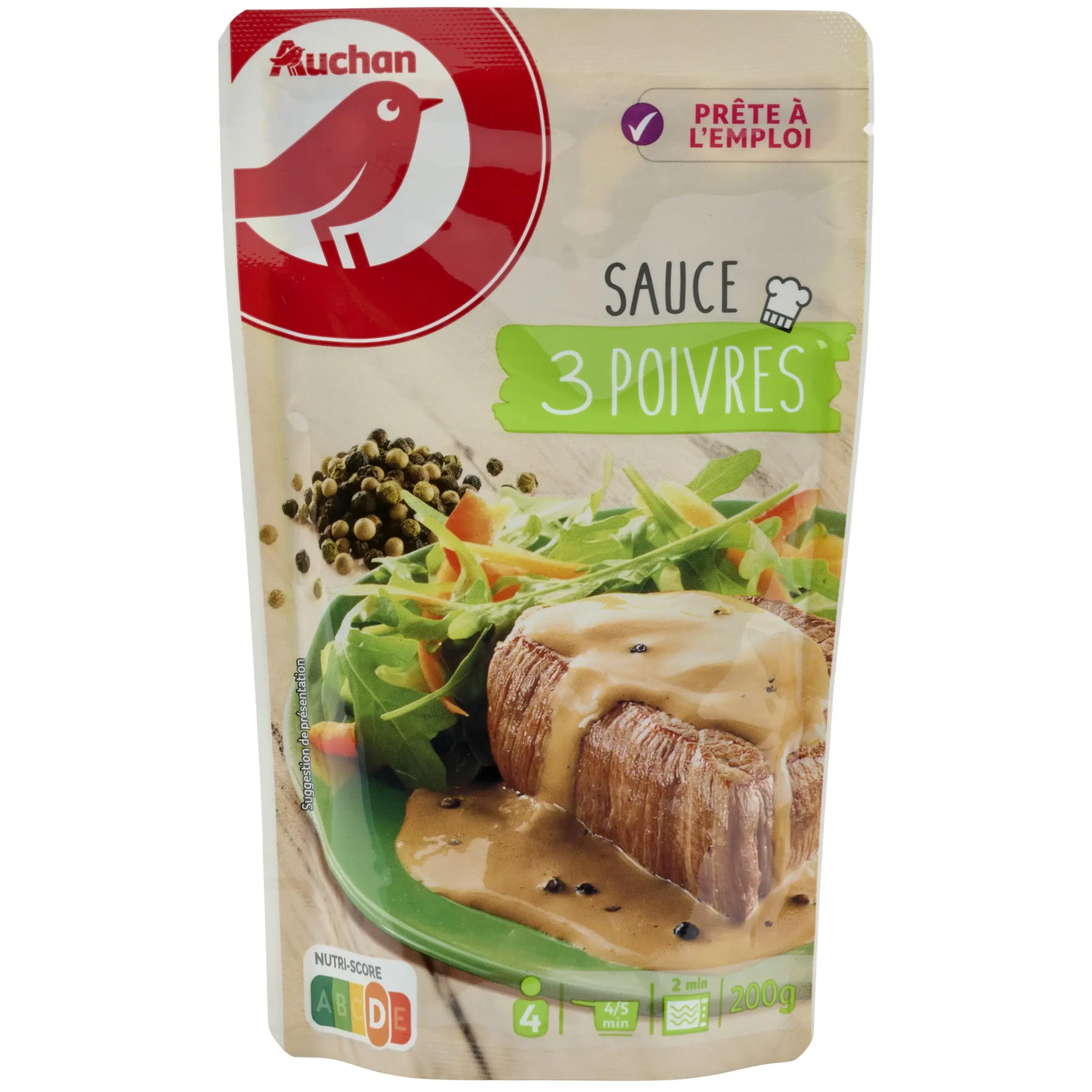 AUCHAN Sauce 3 poivres sachet
