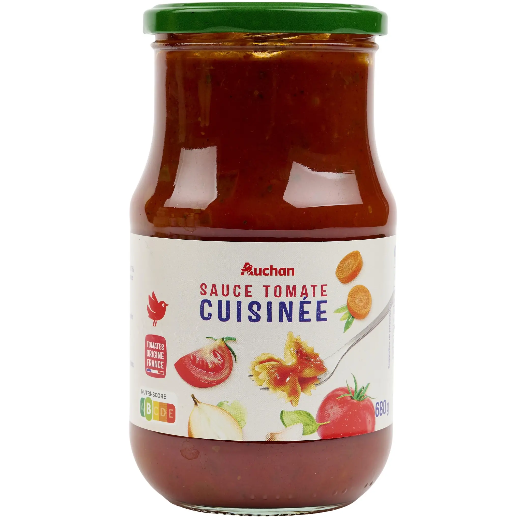 AUCHAN Sauce tomate cuisinée origine France en bocal