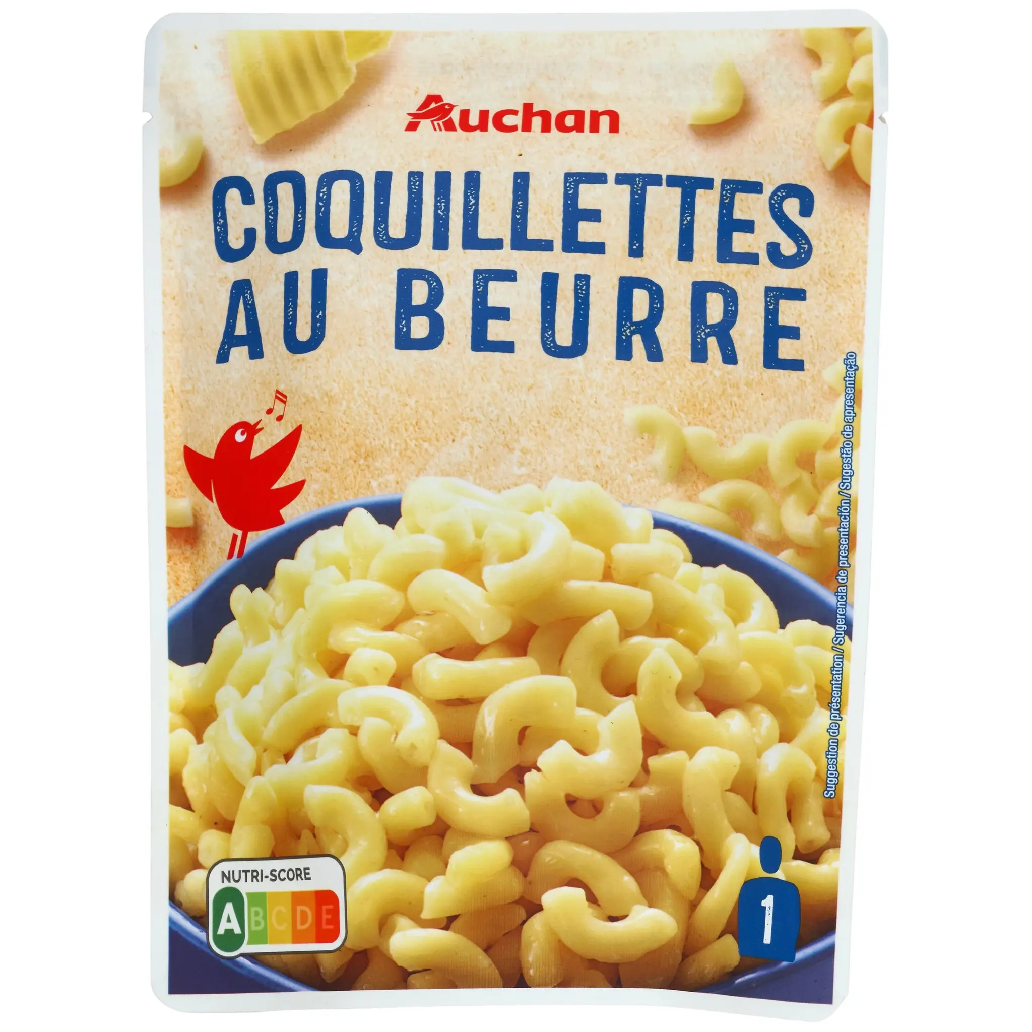 AUCHAN Coquillettes au beurre sachet