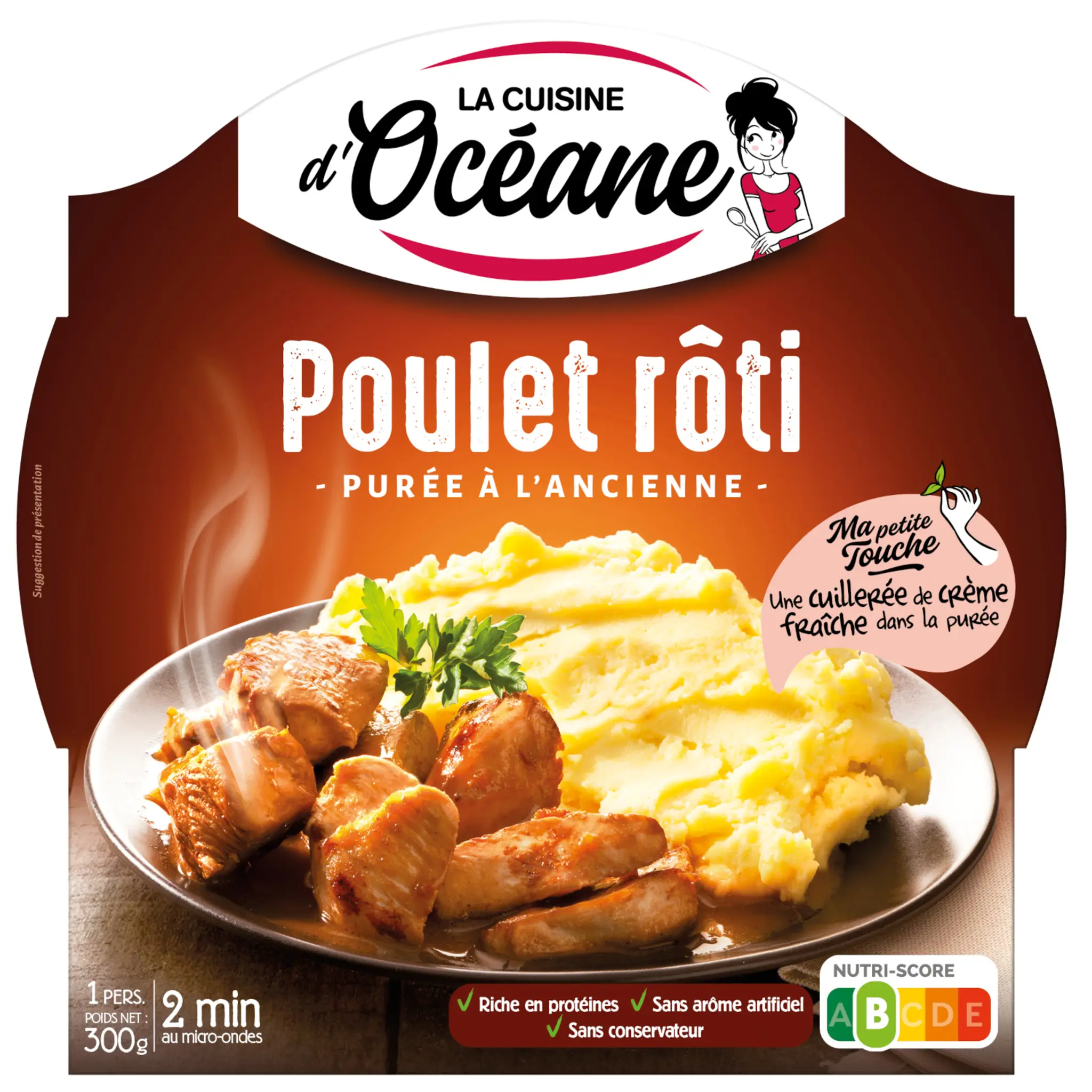 LA CUISINE D'OCEANE Poulet rôti et purée barquette 2 min micro-ondes