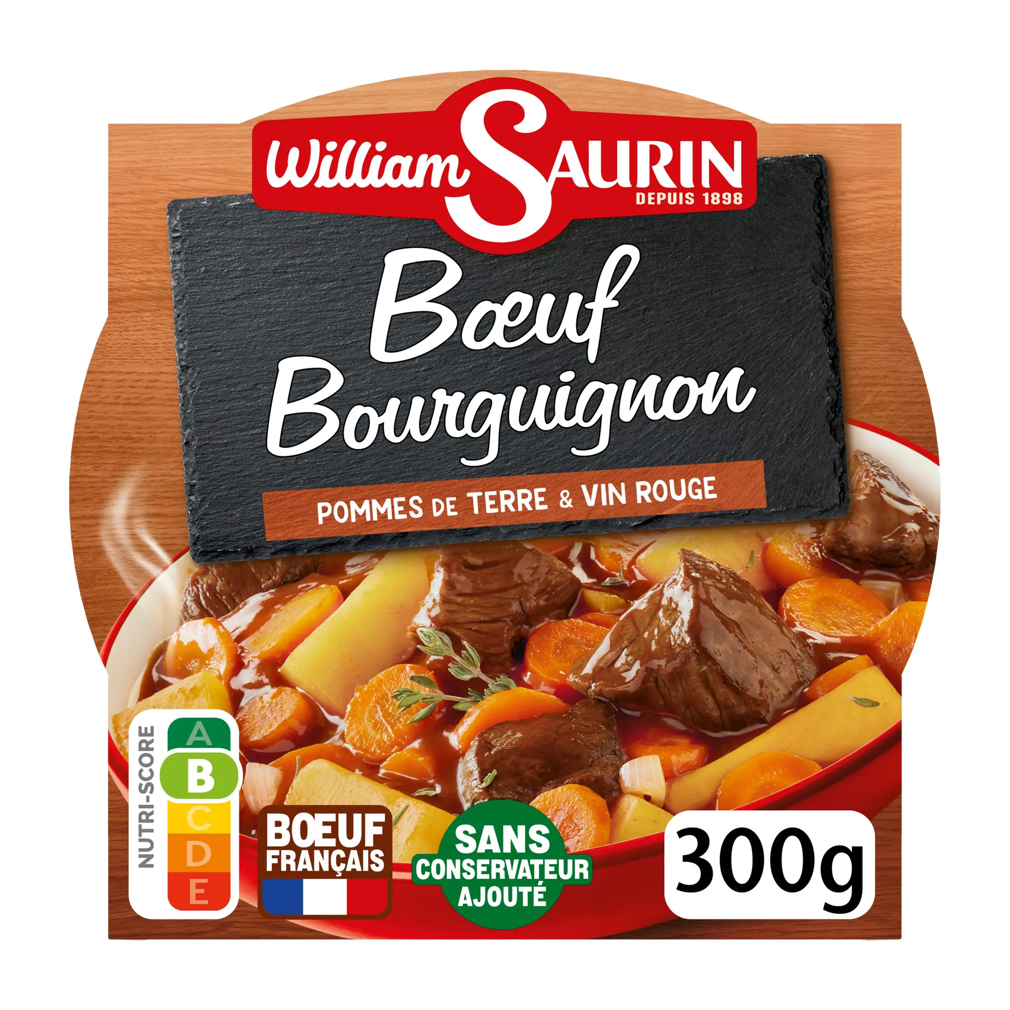 WILLIAM SAURIN Boeuf bourguignon aux pommes de terre et vin rouge