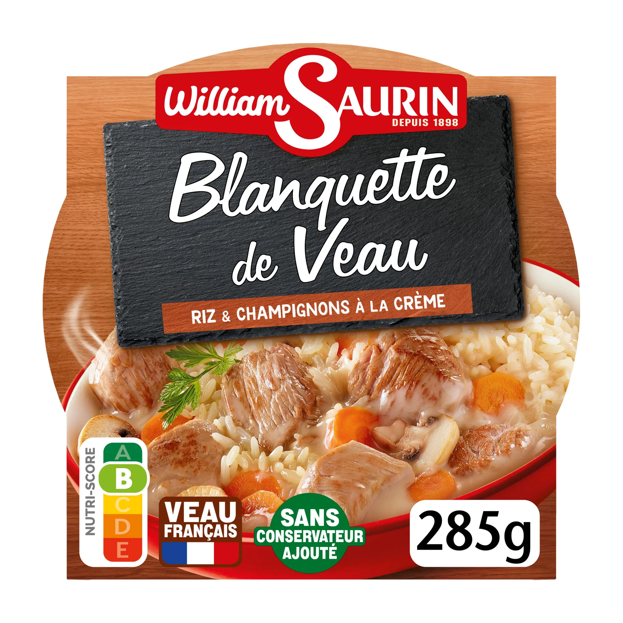 WILLIAM SAURIN Blanquette de veau avec riz et champignons à la crème