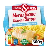 WILLIAM SAURIN Merlu blanc sauce citron riz cuisiné et petits légumes