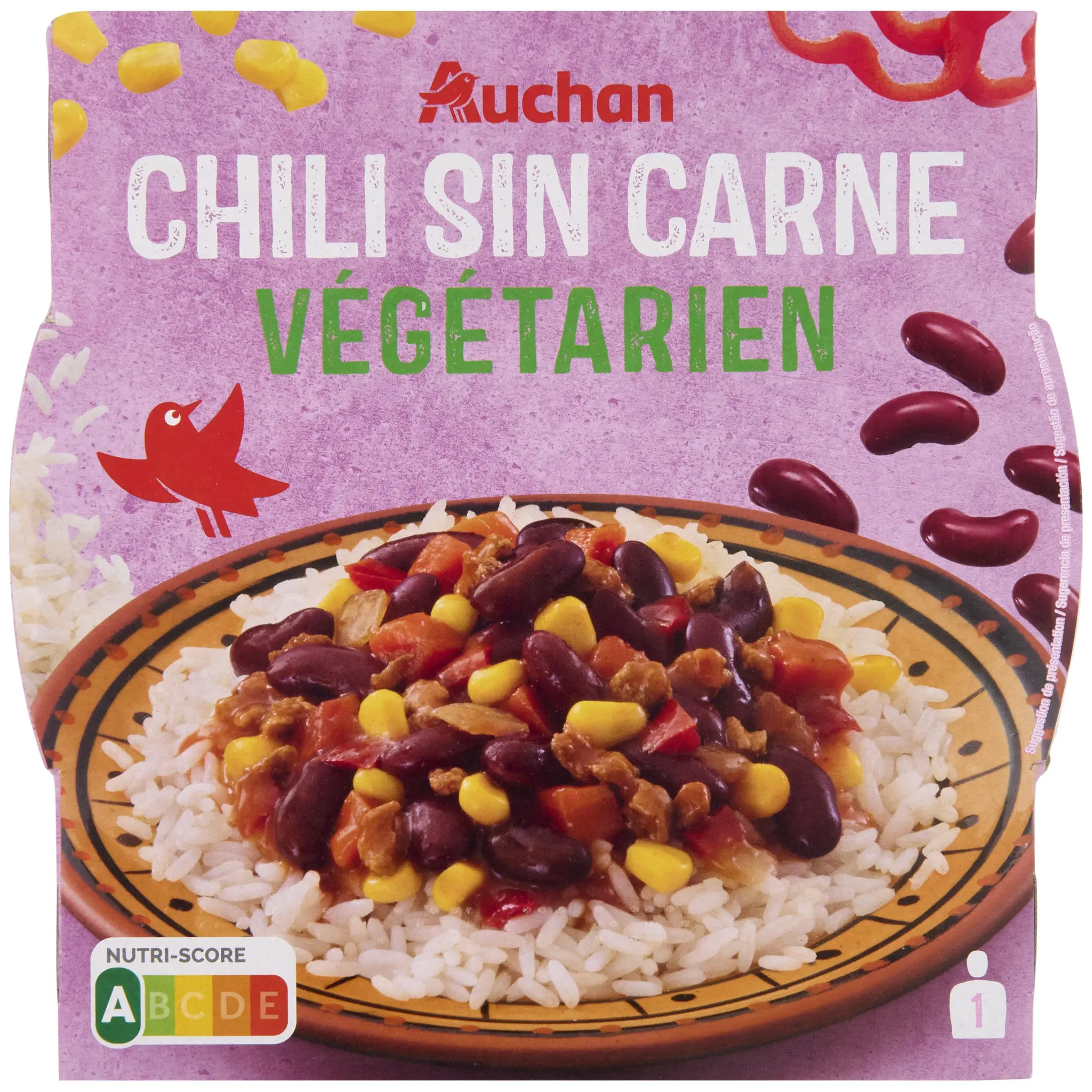 AUCHAN Chili sin carne végétarien