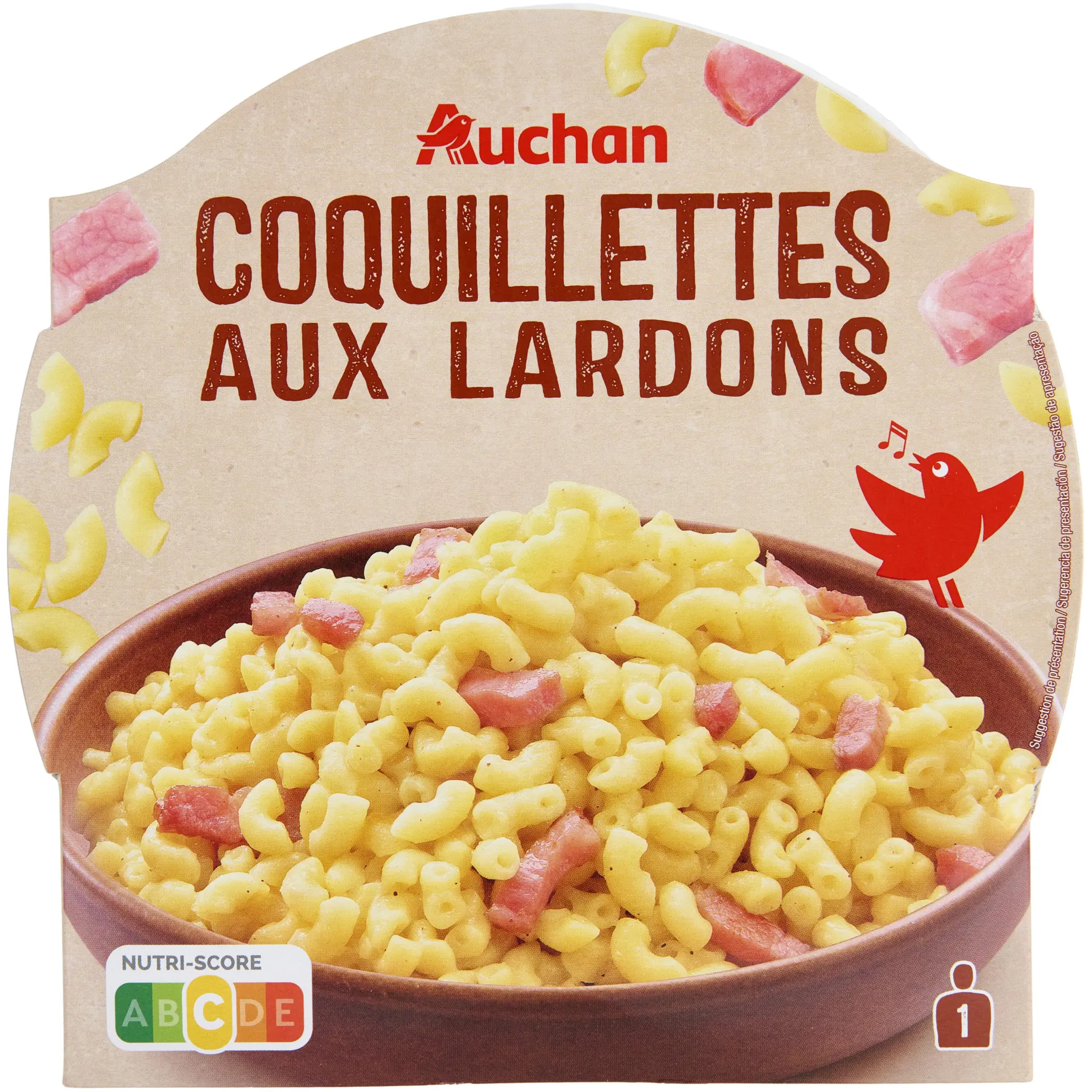 AUCHAN Coquillettes aux lardons