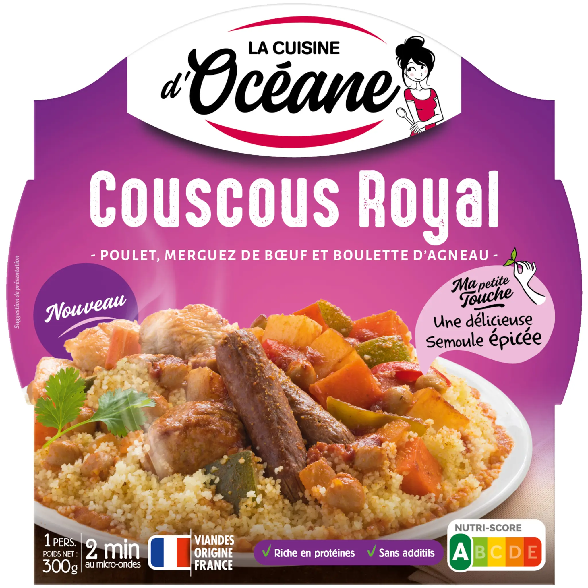 LA CUISINE D'OCEANE Couscous royal poulet merguez de boeuf et boulette d'agneau