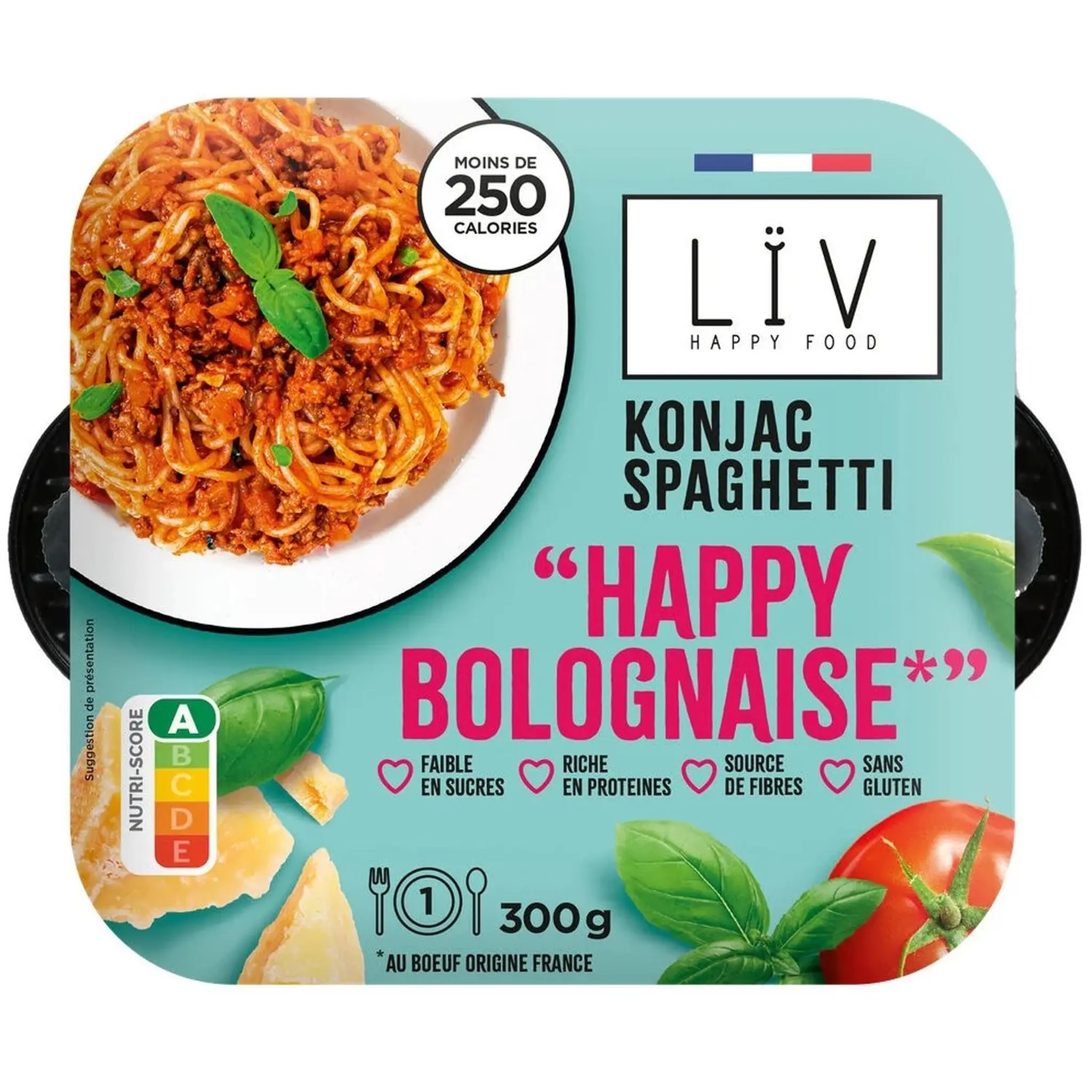 LIV HAPPY FOOD Konjac spaghetti Happy bolognaise sans gluten en barquette